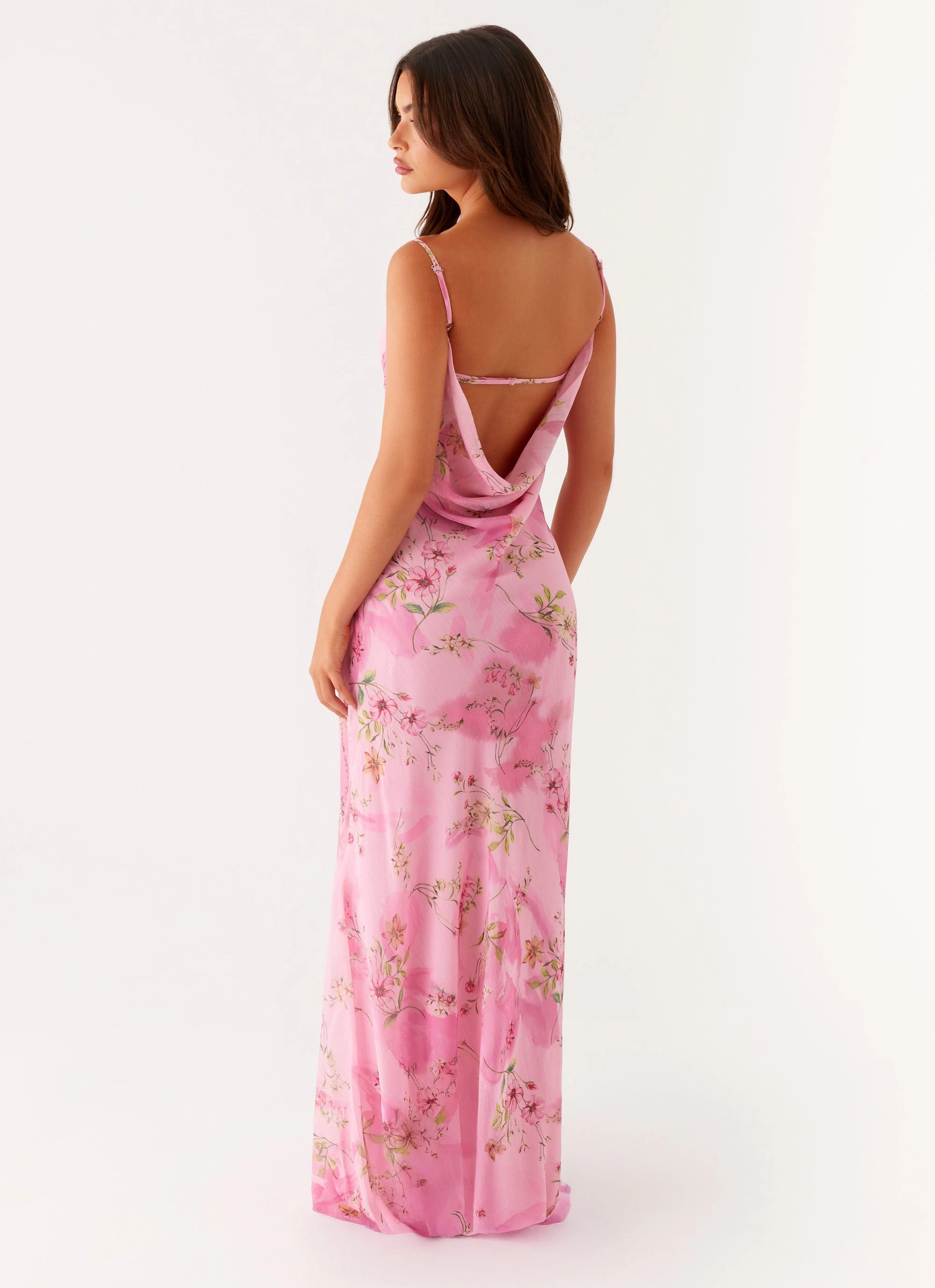 Calm Silhouette Orlando Maxi Dress - Pink Floral Print