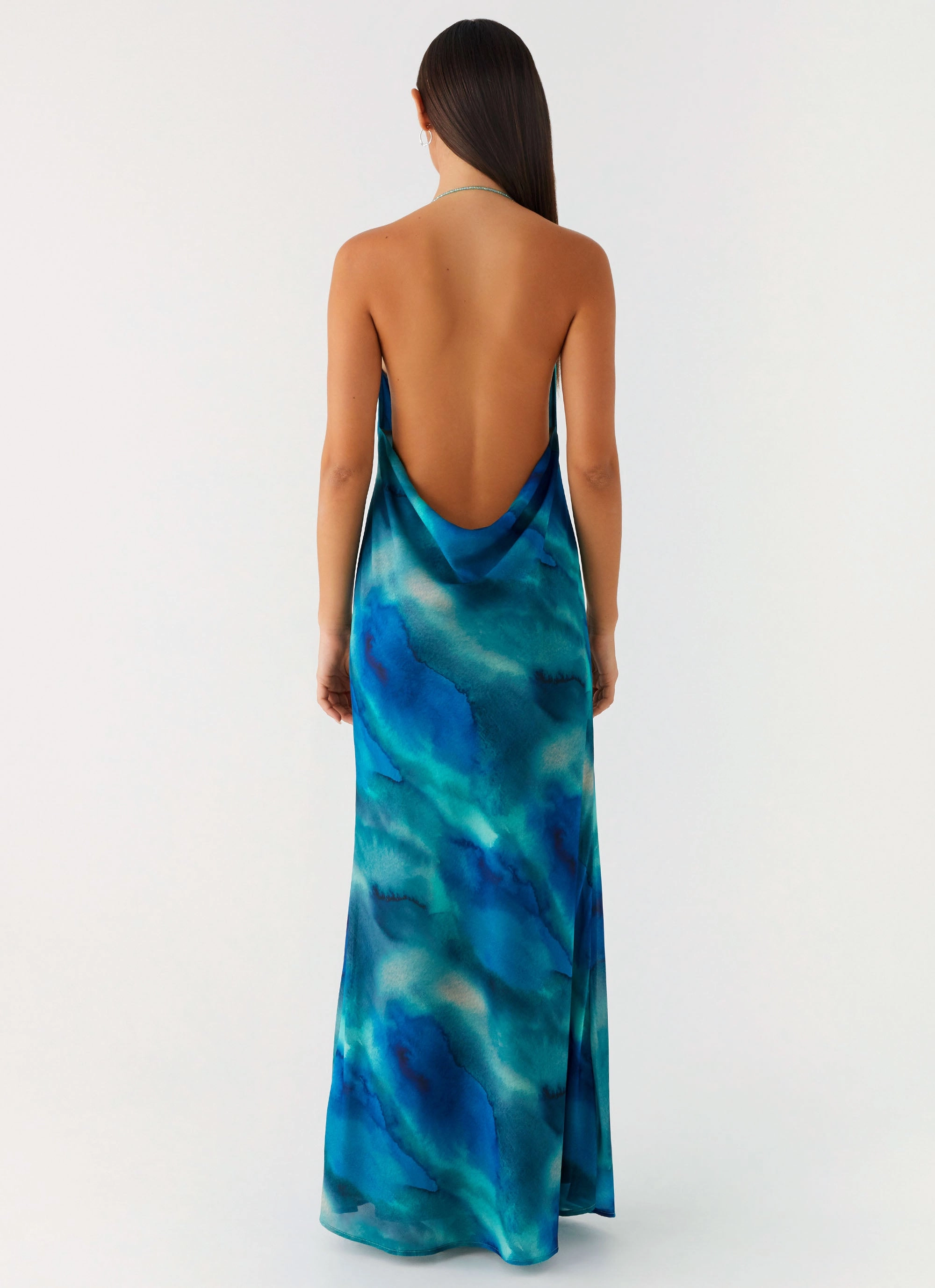 Grace Base Beadwork Journey Maxi Dress - Blue Tie Dye