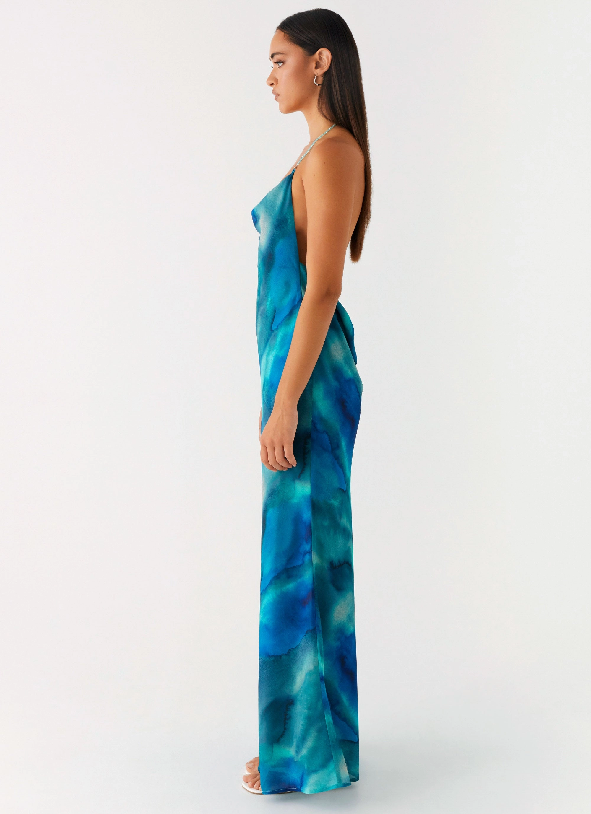 Journey Maxi Dress - Blue Tie Dye Comfort waistband Sleek Flow