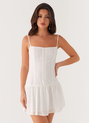 Palm Springs Mini Dress - White Charming Fit