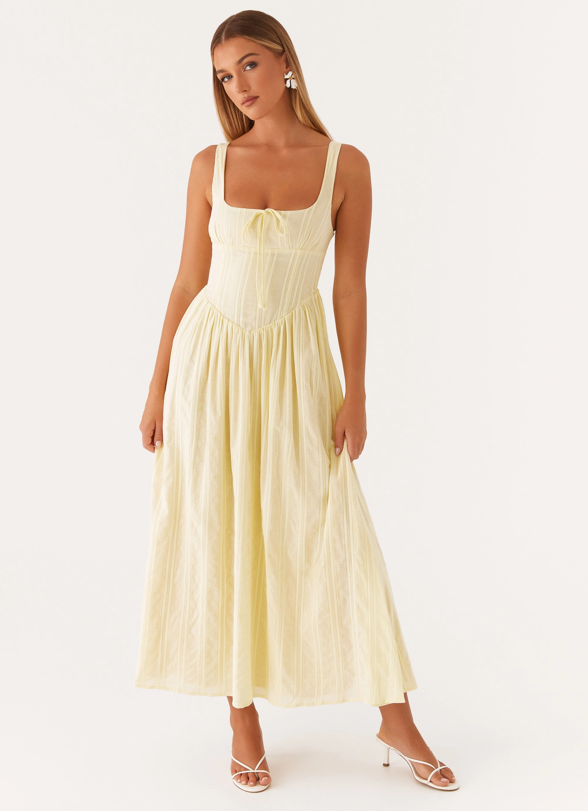 Sunset Glow Pascuelle Midi Dress - Yellow