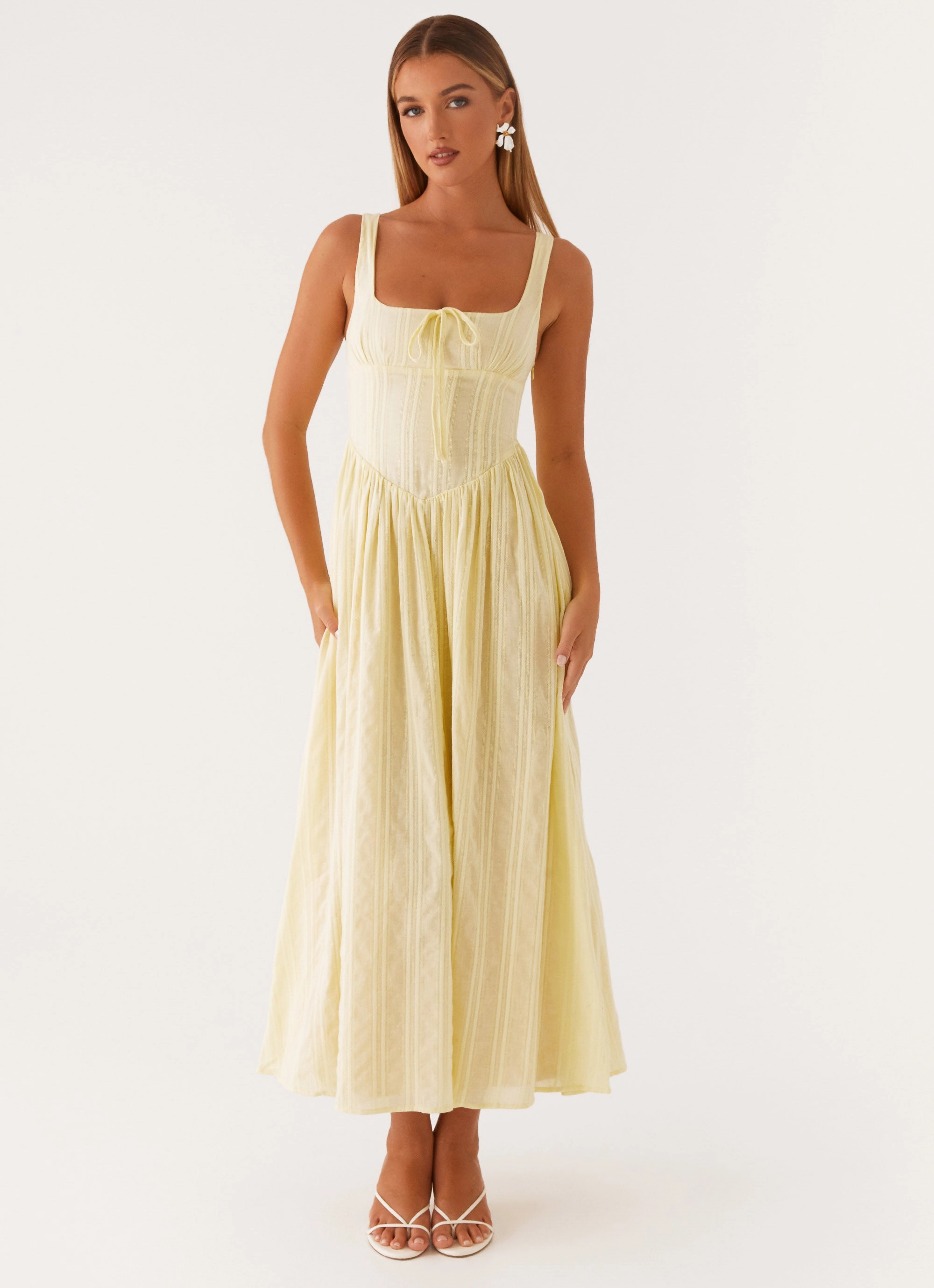 Pascuelle Midi Dress - Yellow Artistic Edge