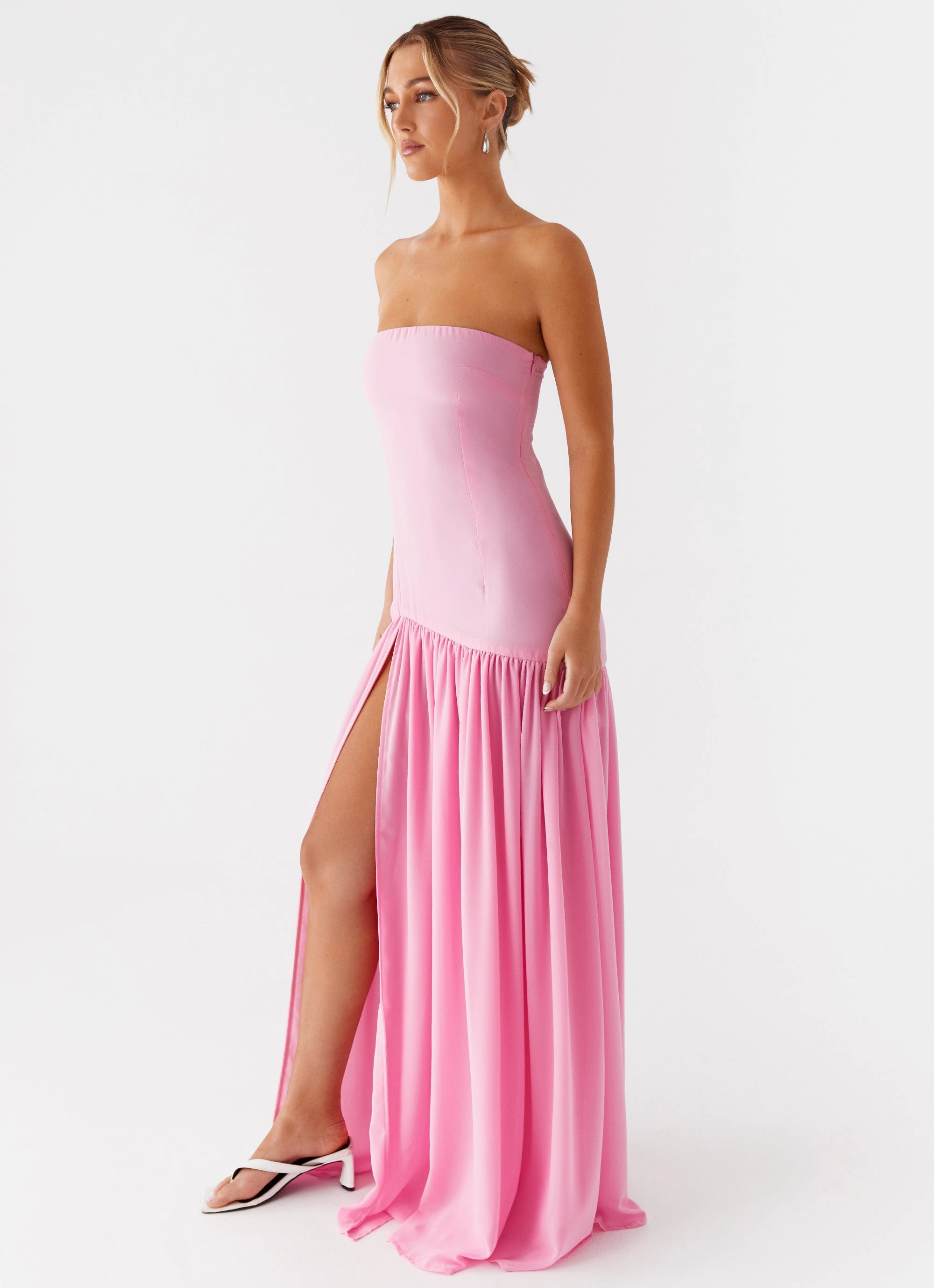 Eden Strapless Maxi Dress - Pink Comfy Design Travel Vibe