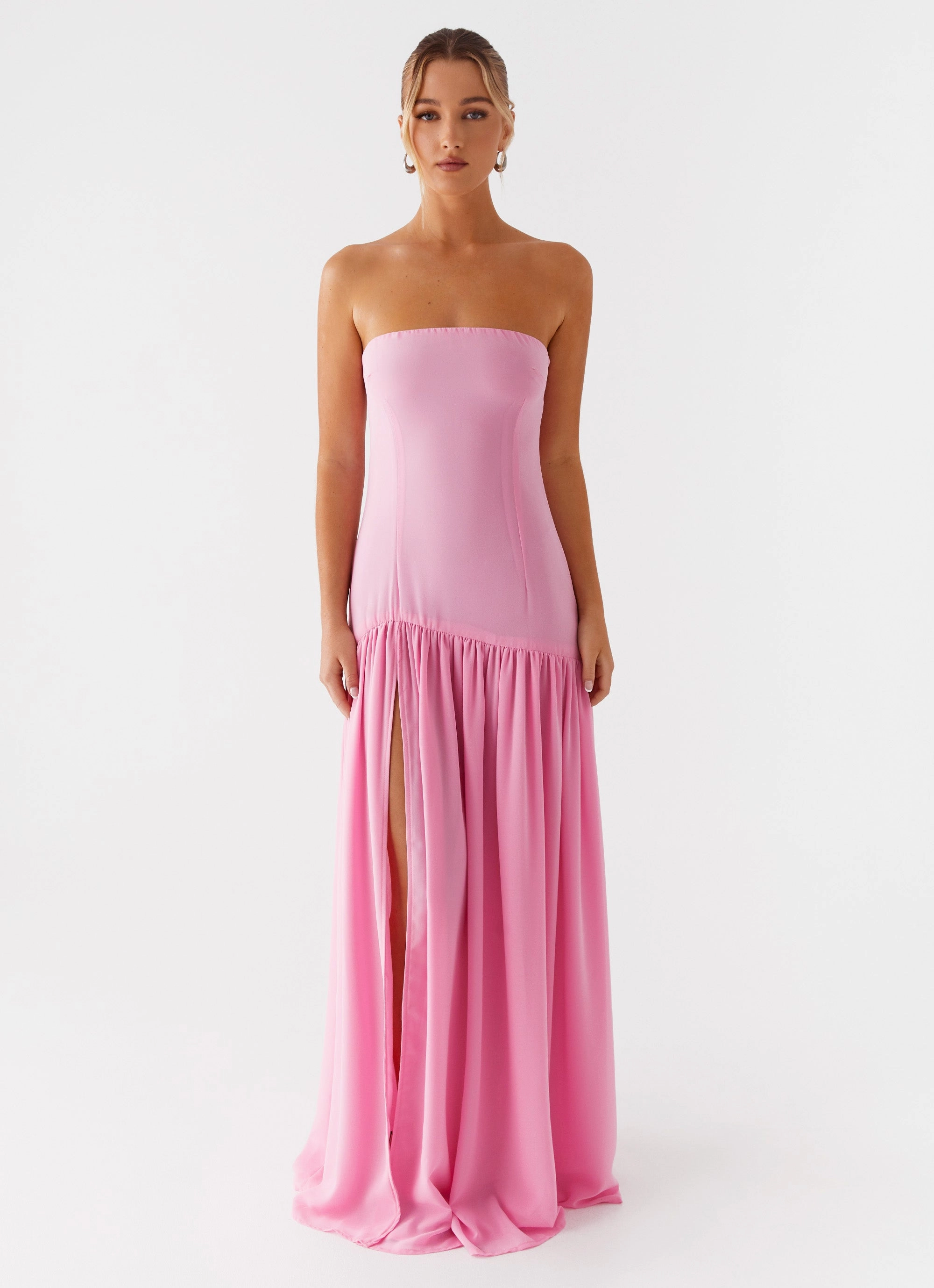Eden Strapless Maxi Dress - Pink Fit Focused