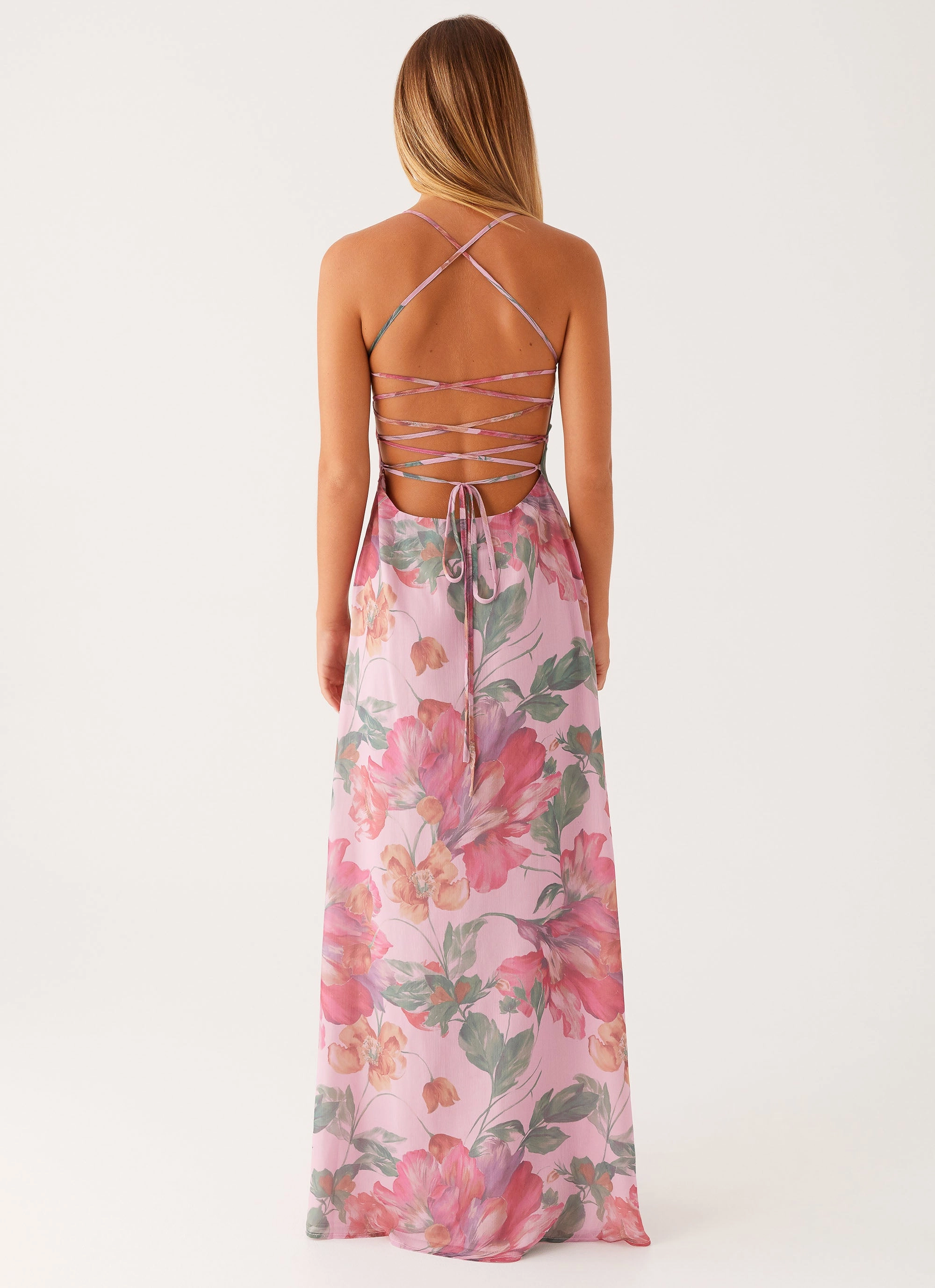 Peggy Maxi Dress - Pink Floral Cozy Layers