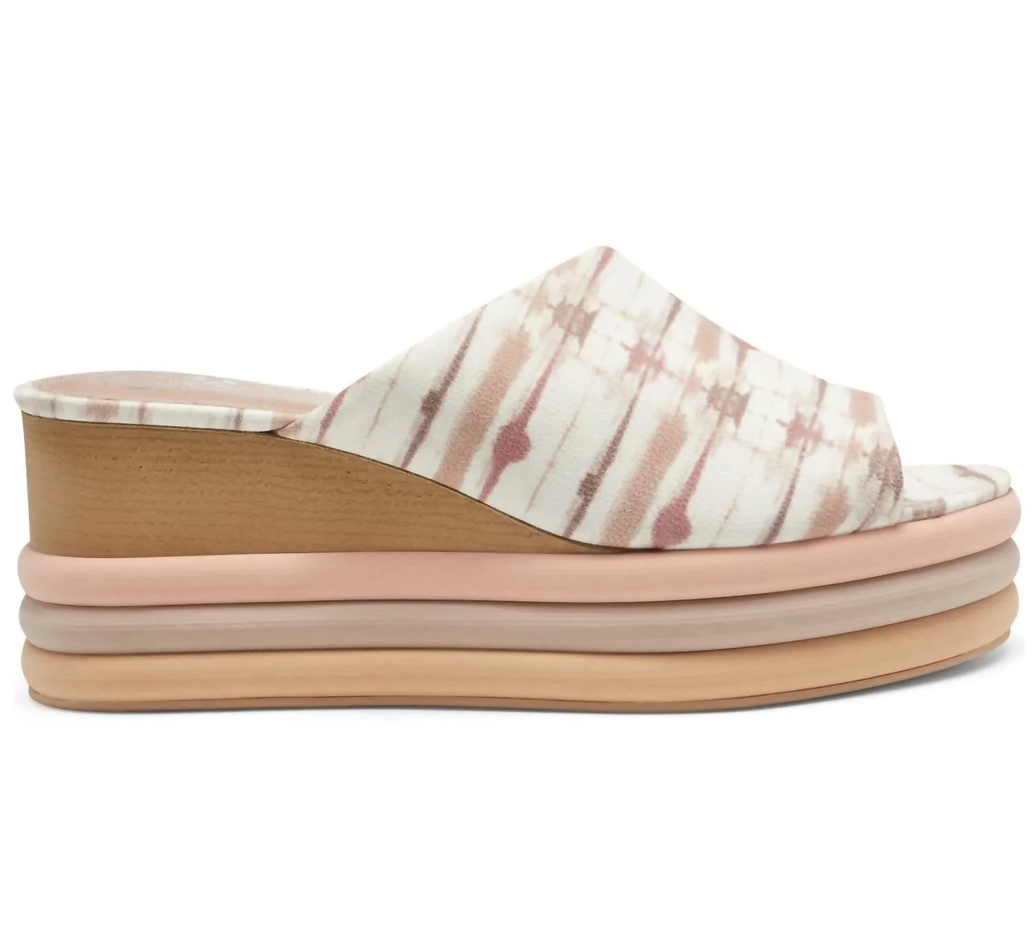 Pendrea Wedge Sandal In Mauve mesh material Wide Toe Box Design