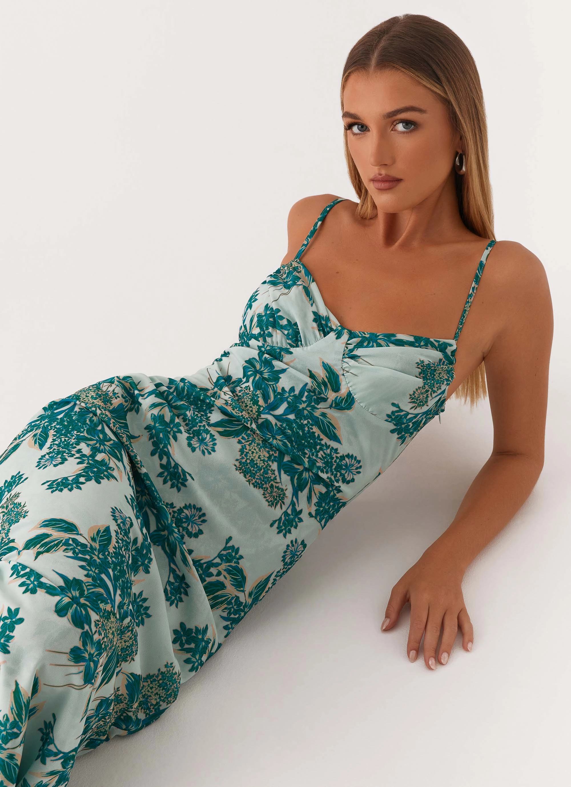 Confident Touch Love Song Midi Dress - Cloud Nine Floral