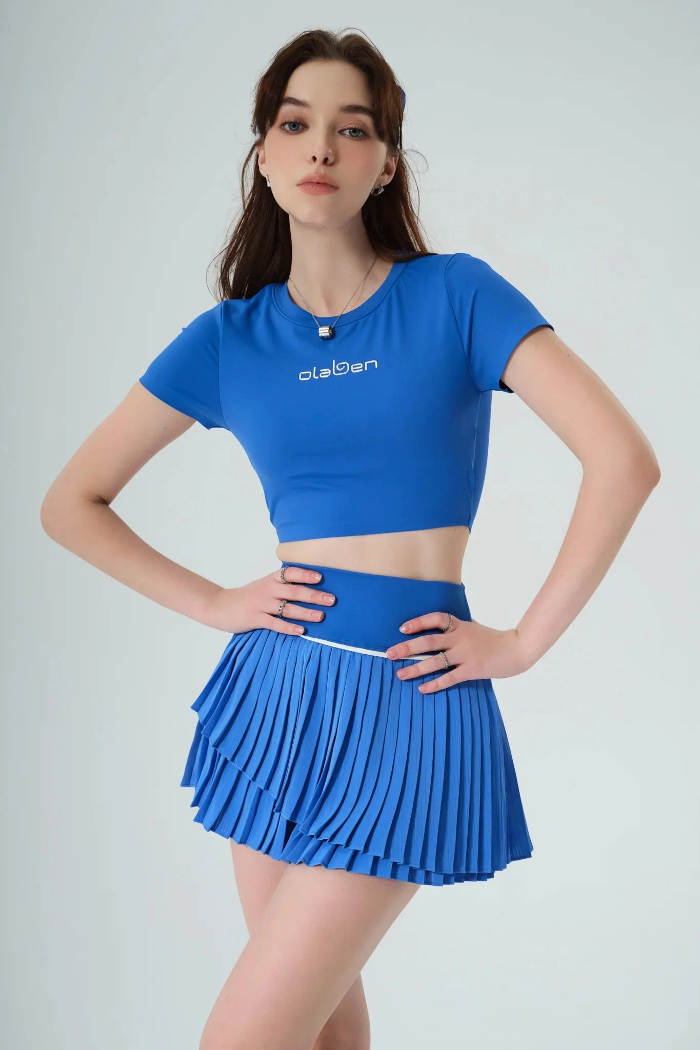 Pleated A Line Skirt - Ultramarine Wrinkle resistant fabric Freestyle Comfort