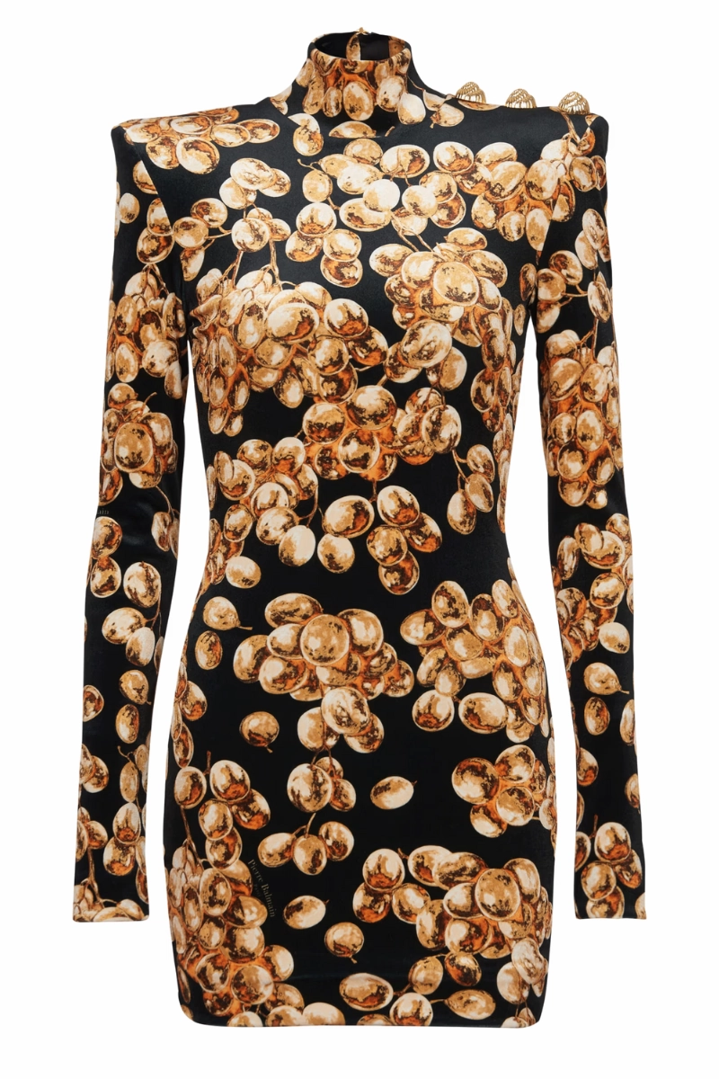 Layer Ready Grape Print Velvet Dress