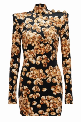 Layer Ready Grape Print Velvet Dress