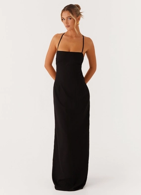 Classic Look Premium Quality Cora Backless Maxi Dress - Black