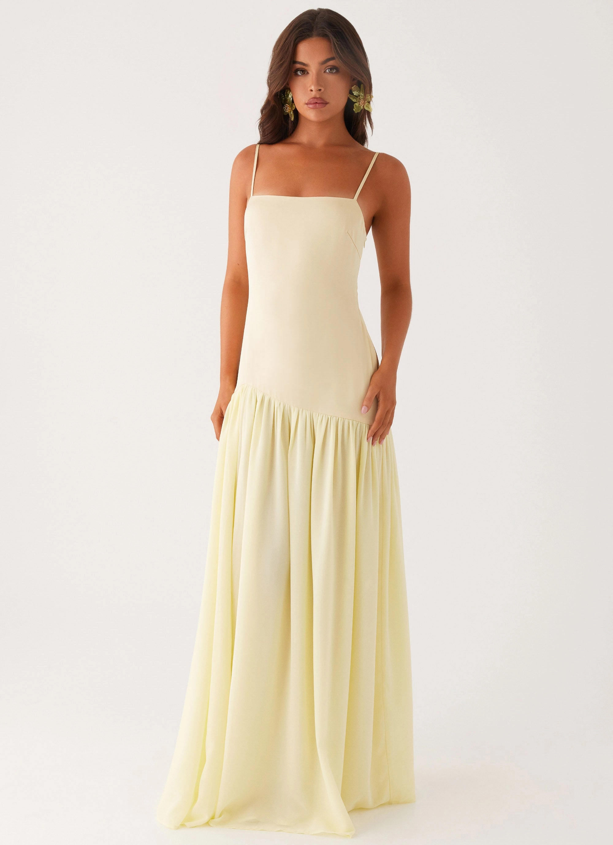 Asteria Maxi Dress - Yellow Sheer Overlay everyday staple