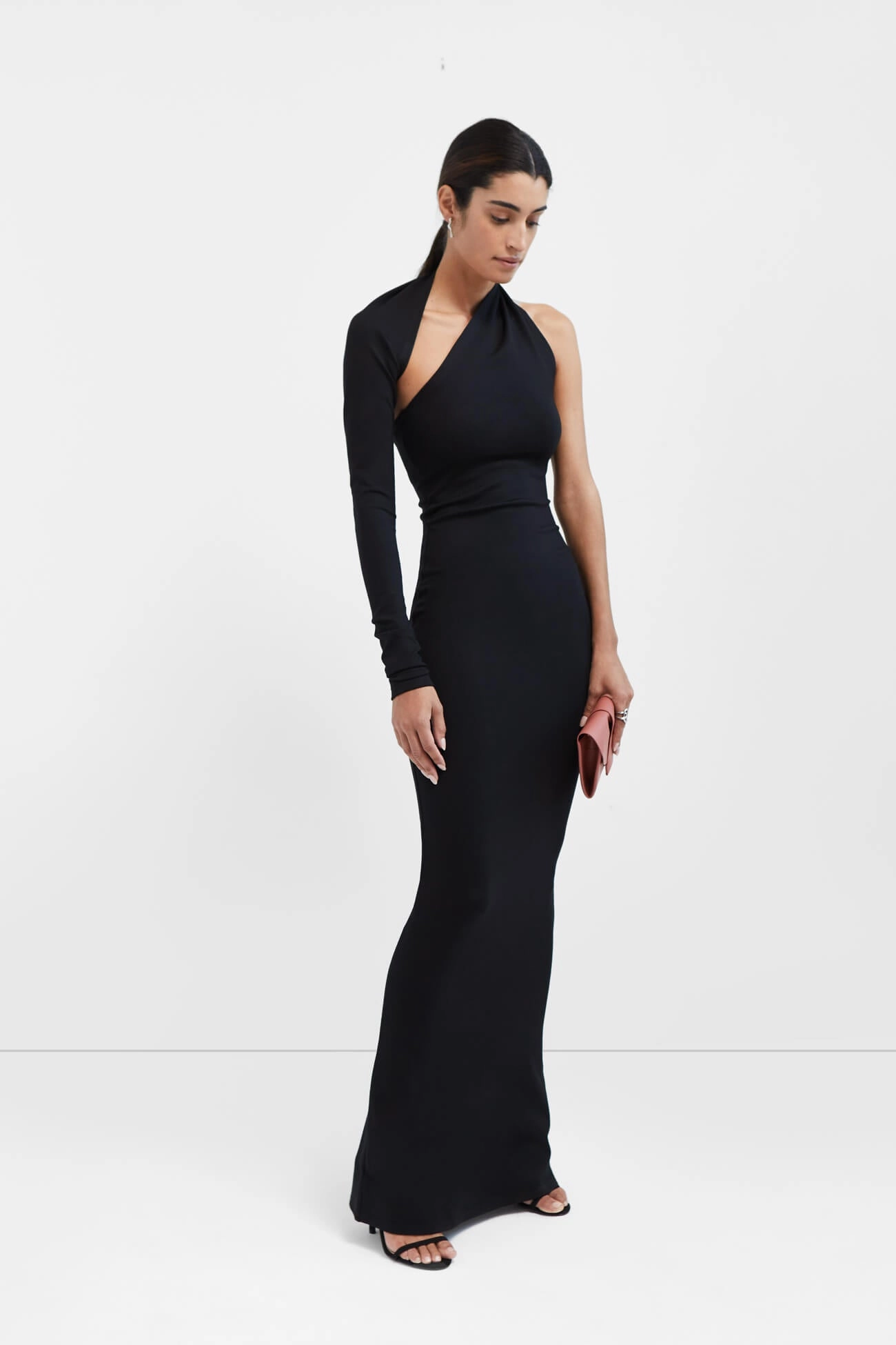Feminine Design Shine Dressy Petite Manhattan One Shoulder Gown