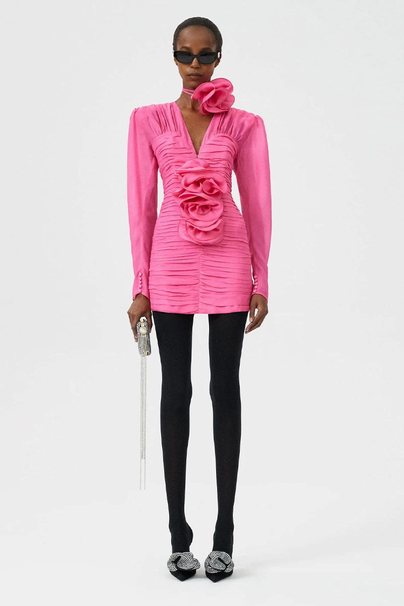 Pink Mini Dress Crisp Silhouette