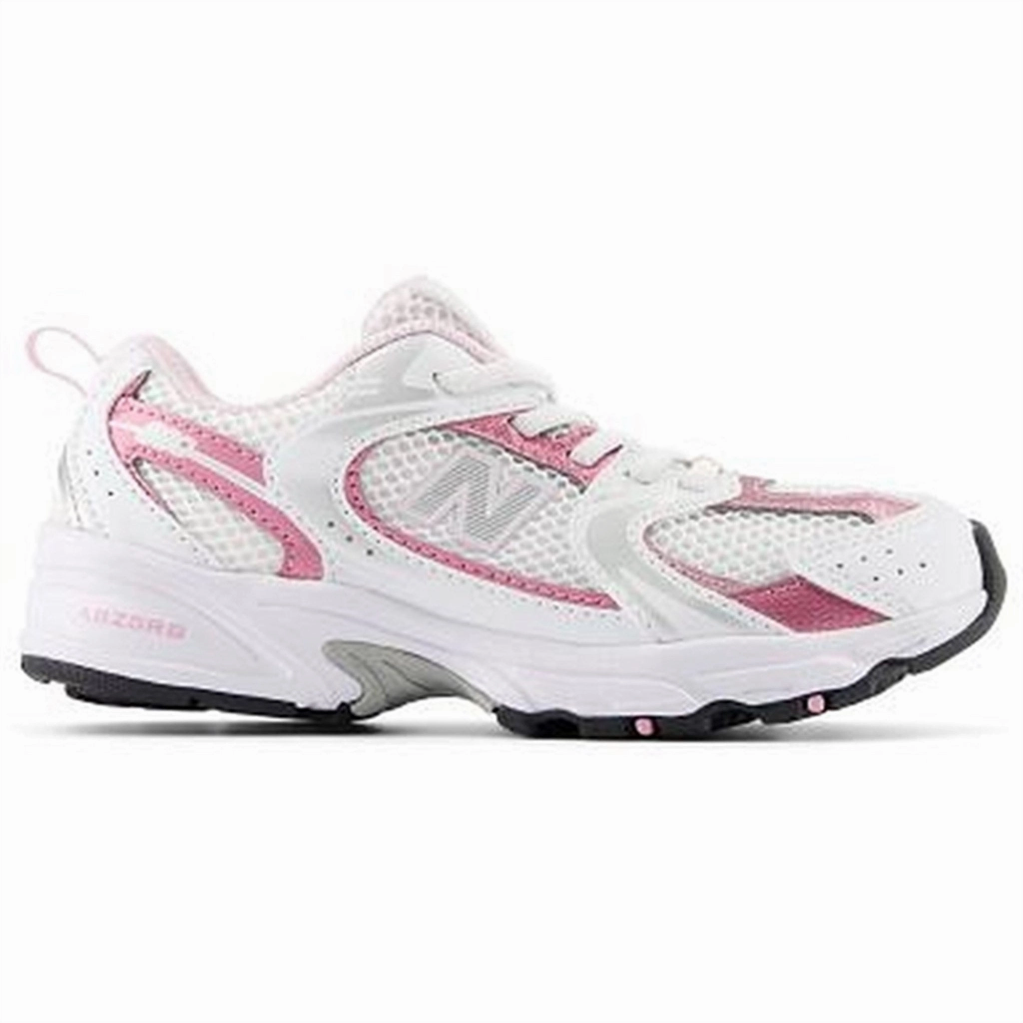 New Balance 530 Kids Bungee Lace Sneakers White Smooth Leather