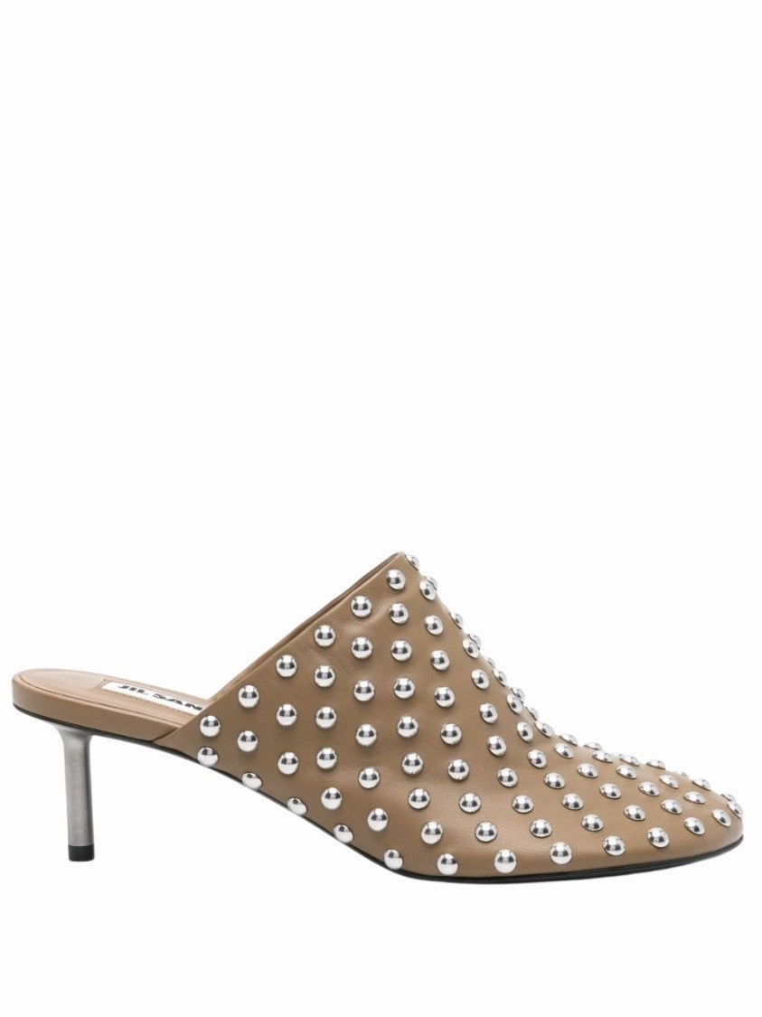 SyntheticUpper Comfort For Outdoors Pointed Toe Mule With Metallic Studs
