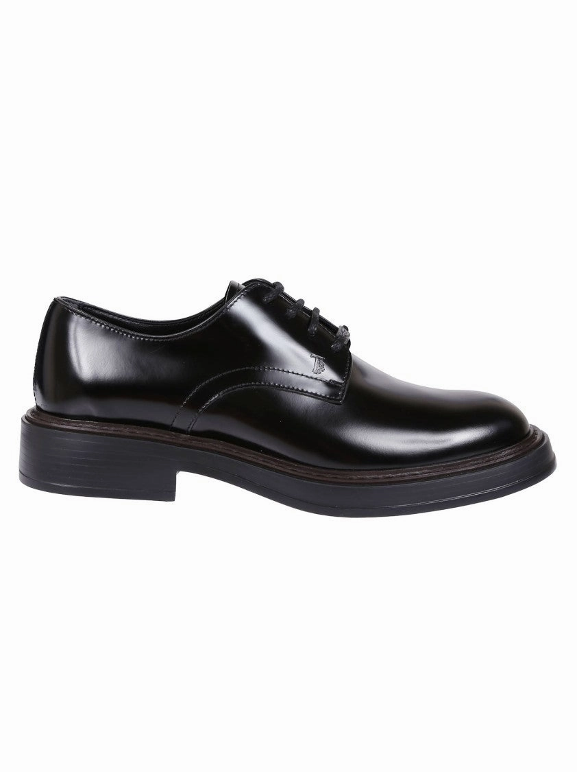 Success Walk Polished Leather Derby Shoes With Classic Lace-Up Design