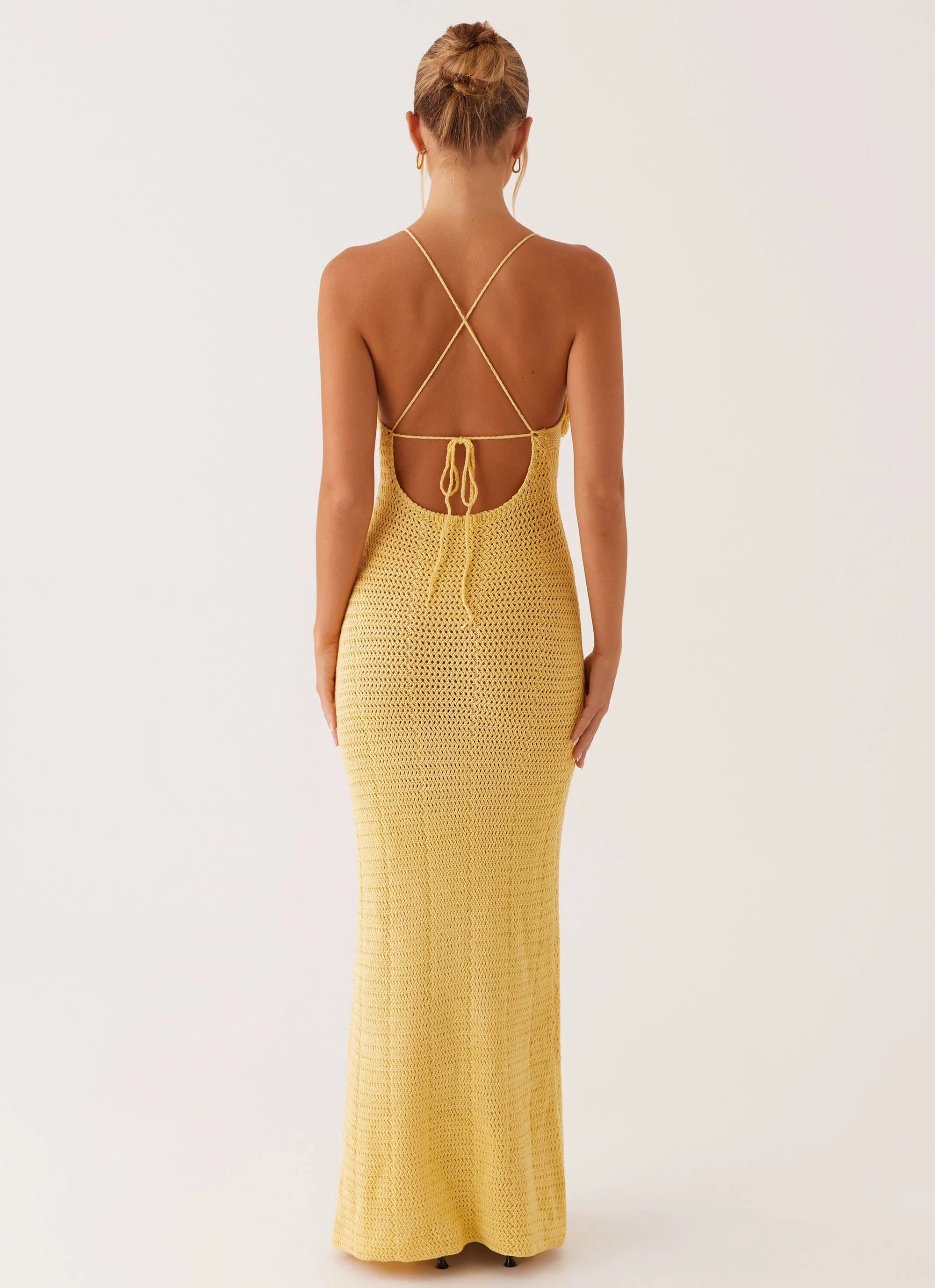 Zara Rose Crochet Maxi Dress - Yellow Style Option Form Flow