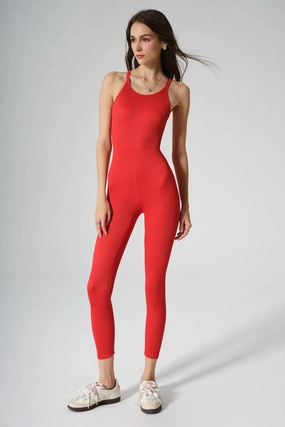 Erika Jumpsuit - Savvy Red Elegant Model