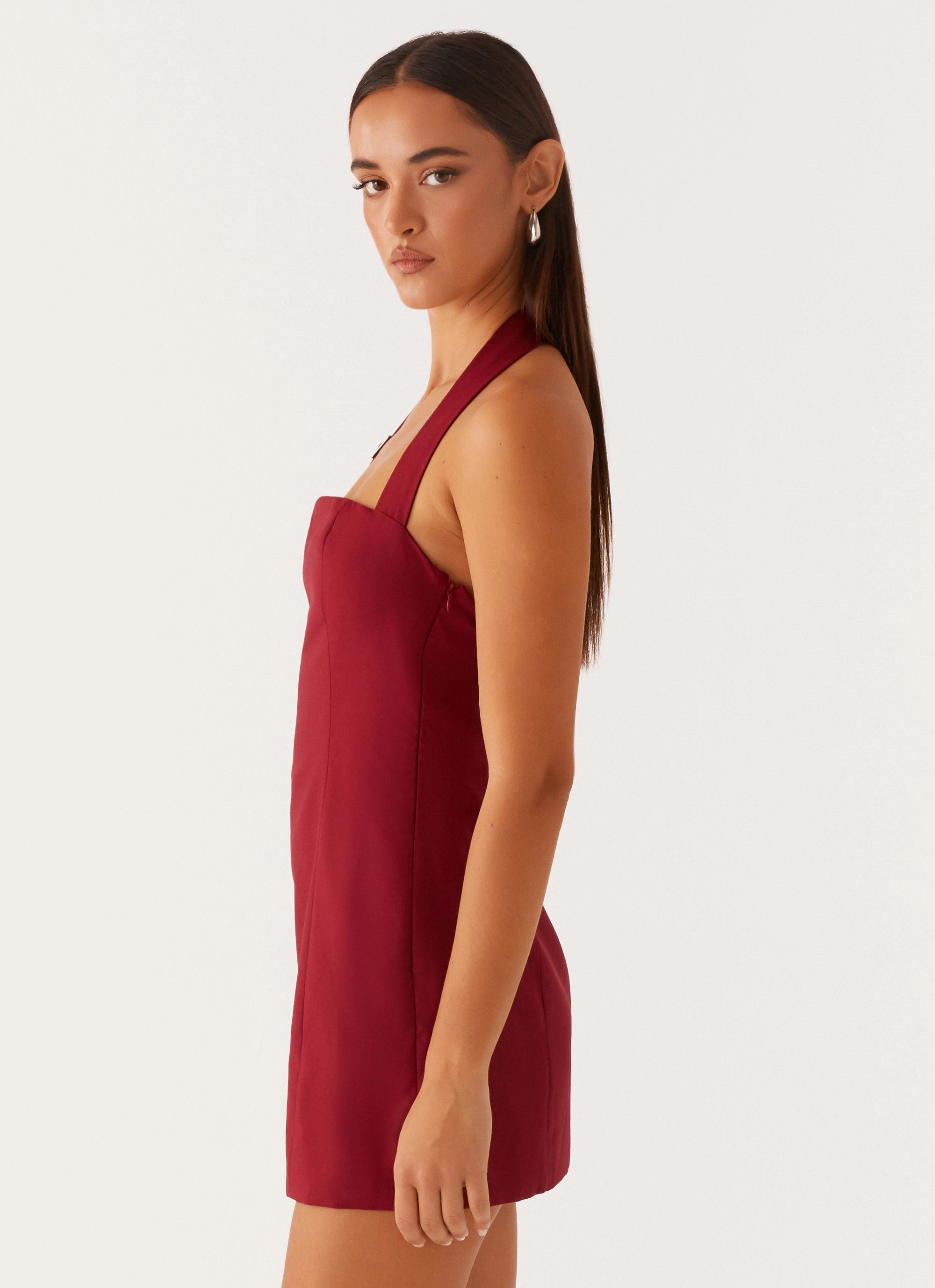 Bianca Halter Dress - Red Layer Base