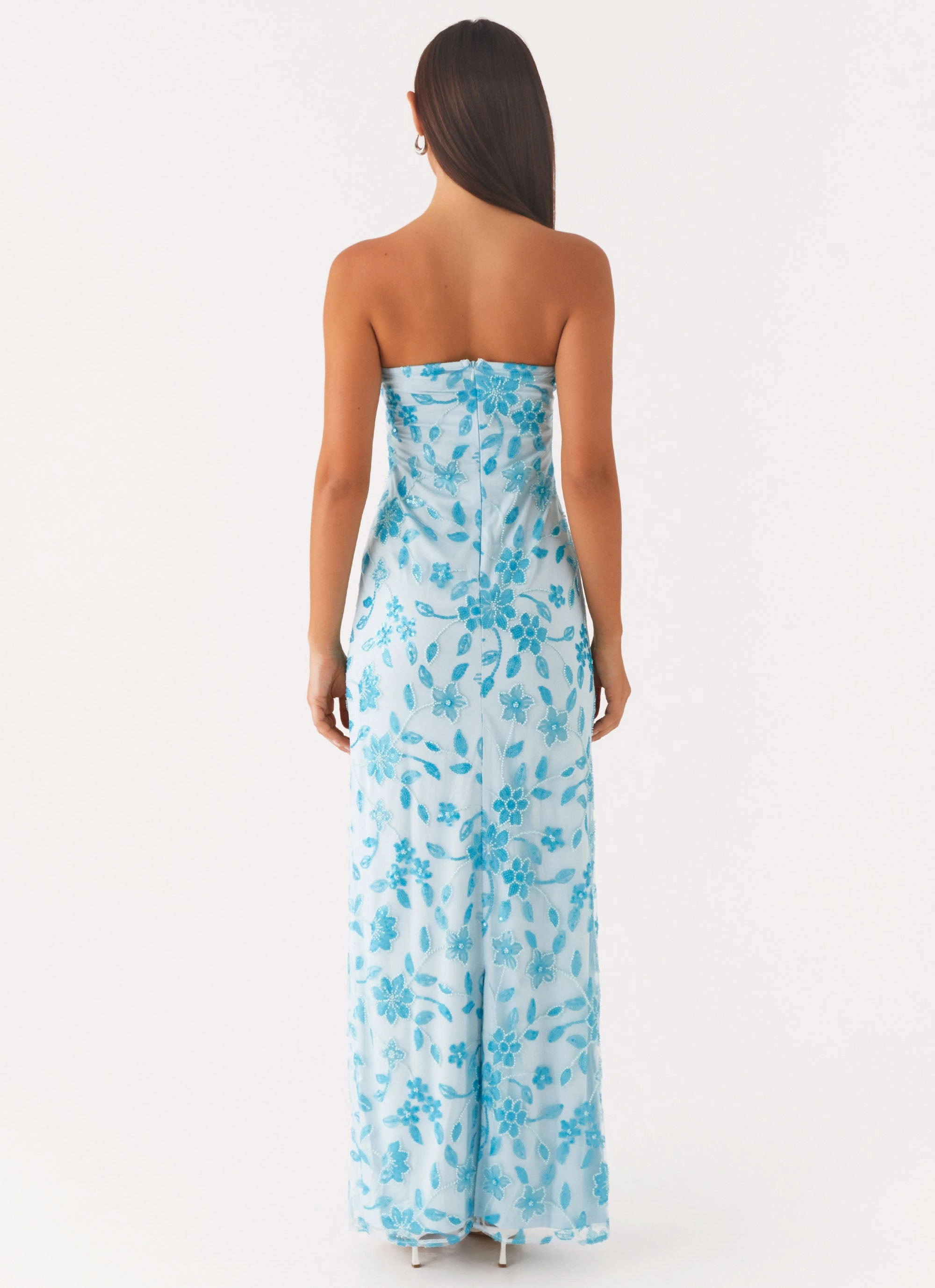 Prism Beaded Maxi Dress - Blue Heart Glow