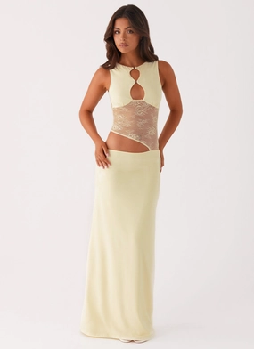 Prophecy Maxi Dress - Yellow Pop Texture Wave Soft