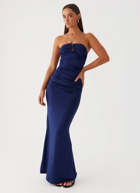 Rudy Maxi Dress - Navy Nordic Calm Smooth Finish