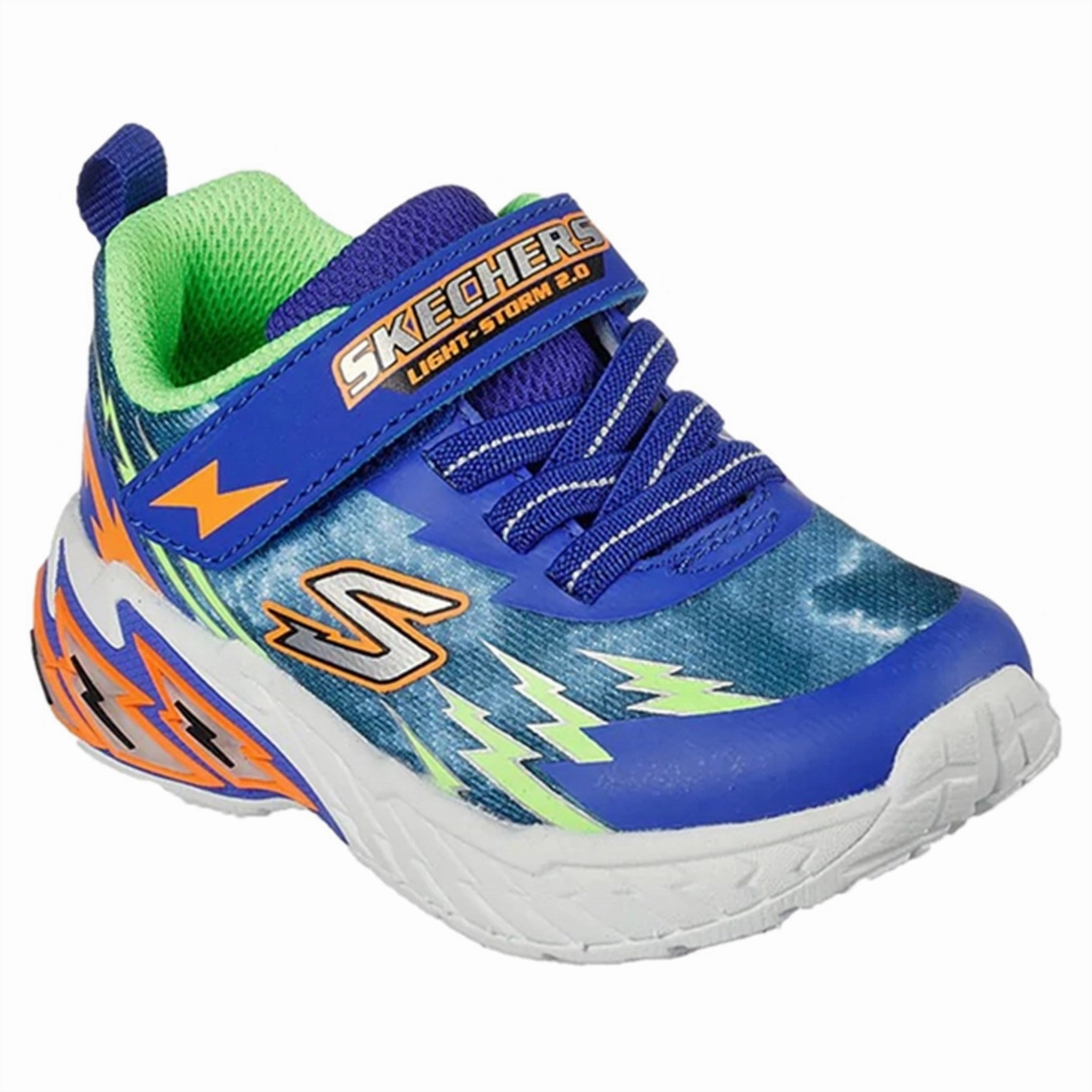 Knit Fabric Design Core Comfort Skechers Lights Storm 2.0 Sneakers Blue Lime