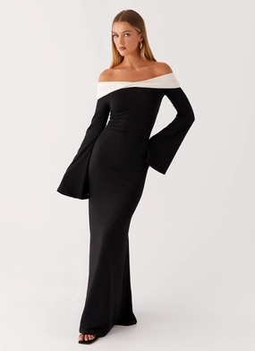 Relaxed and Elegant Fashion Option Hits Different Long Sleeve Maxi Dress - Black