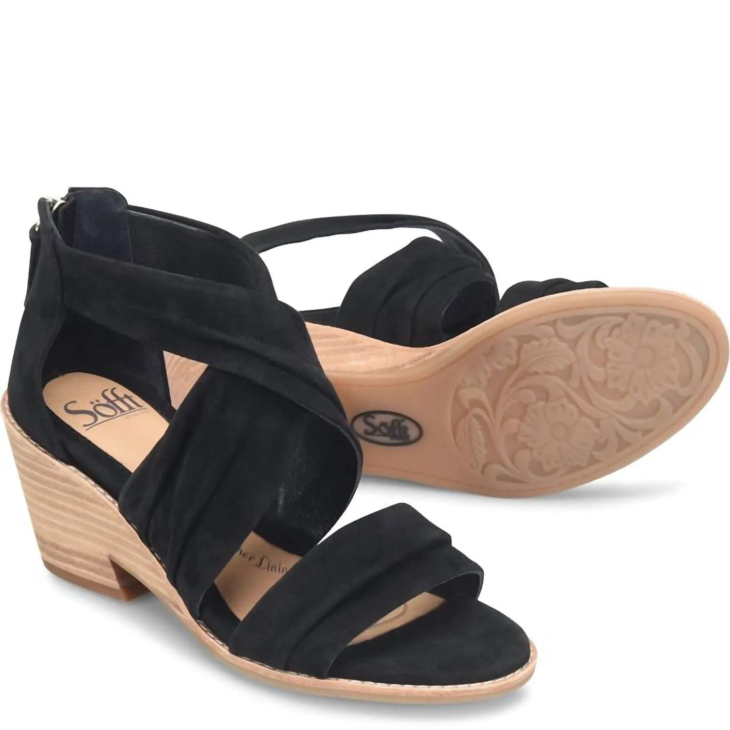Women's Samoa Sandal In Black Open Back Comfortable Open-toe Shoes