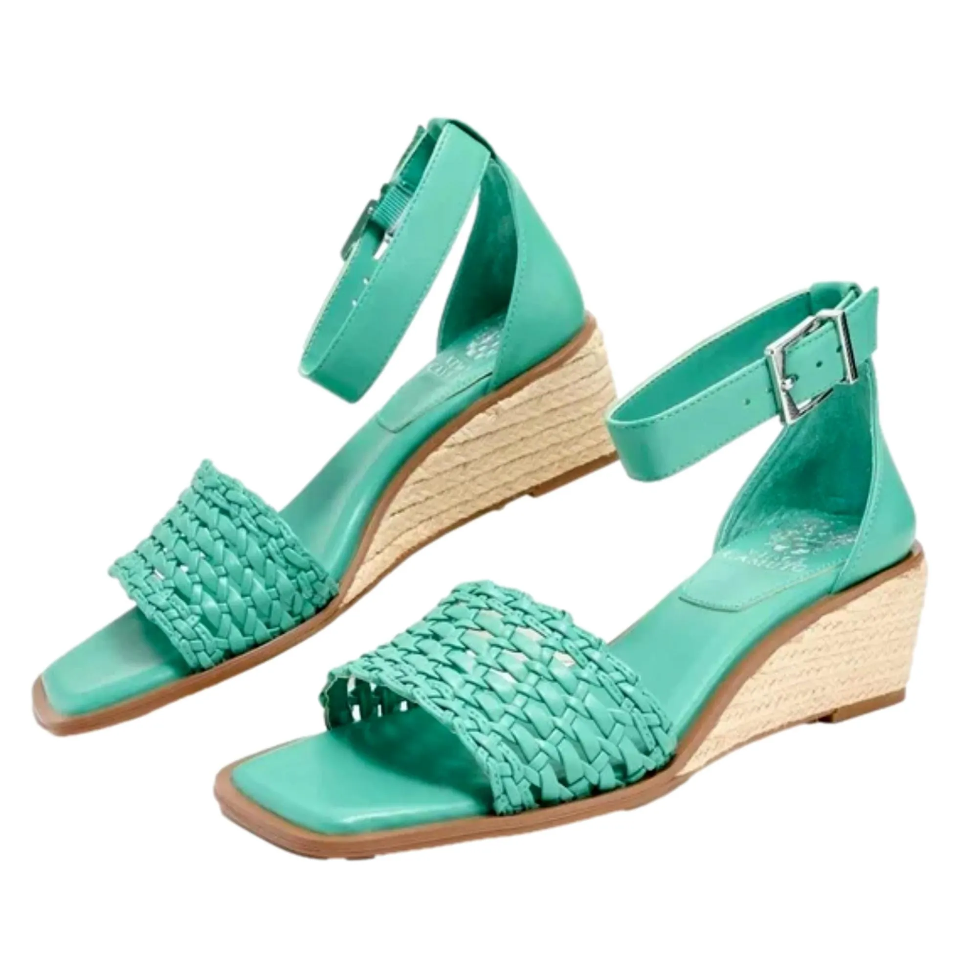 Vince Camuto Bretandi Espadrille Wedge Heel Sandals Ocean  VC-BRETANDI Women's Chic Vacation Footwear