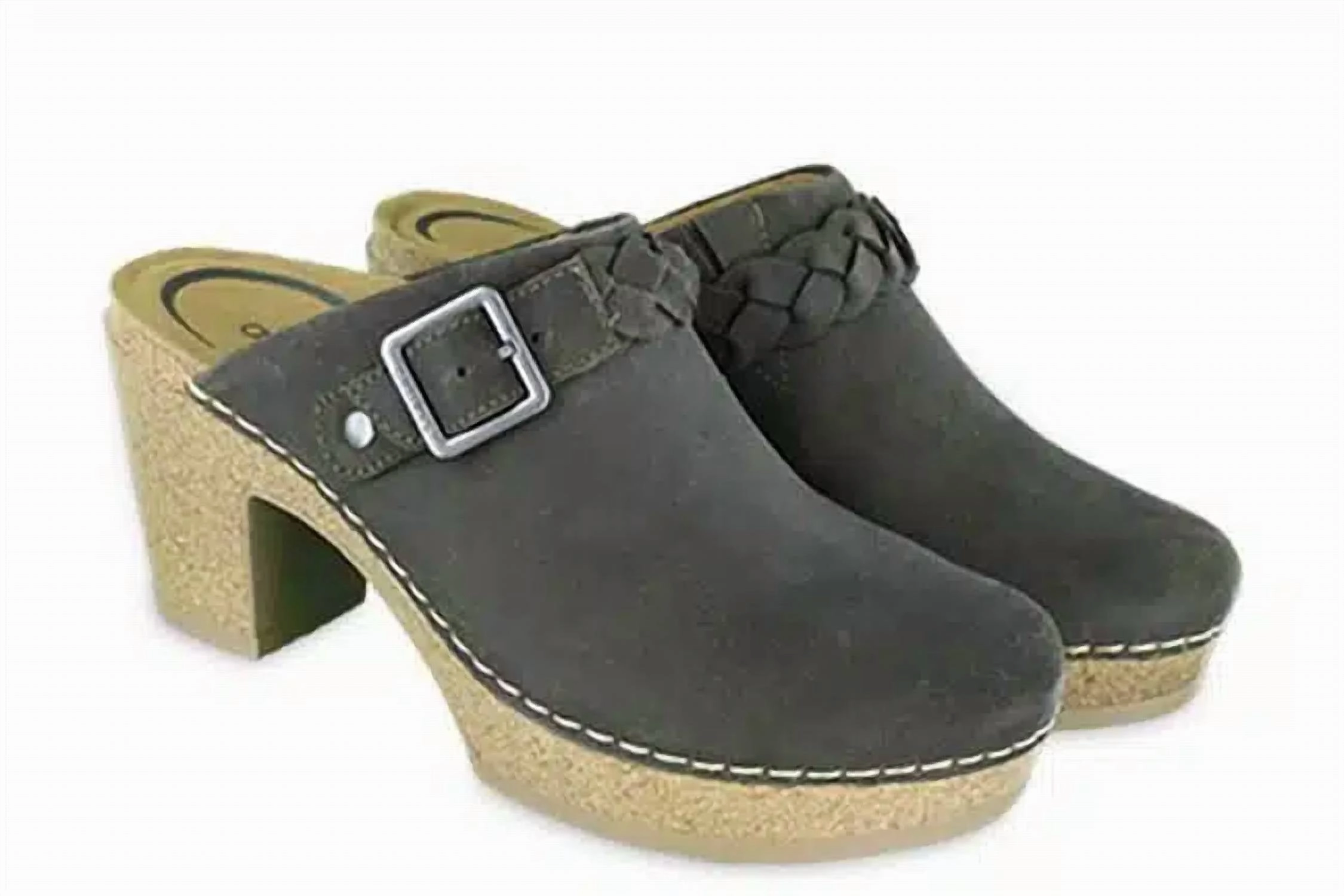 Effortless Beach Wear Women Corey Buckle Strap Detail Open Heels Clog In Olive