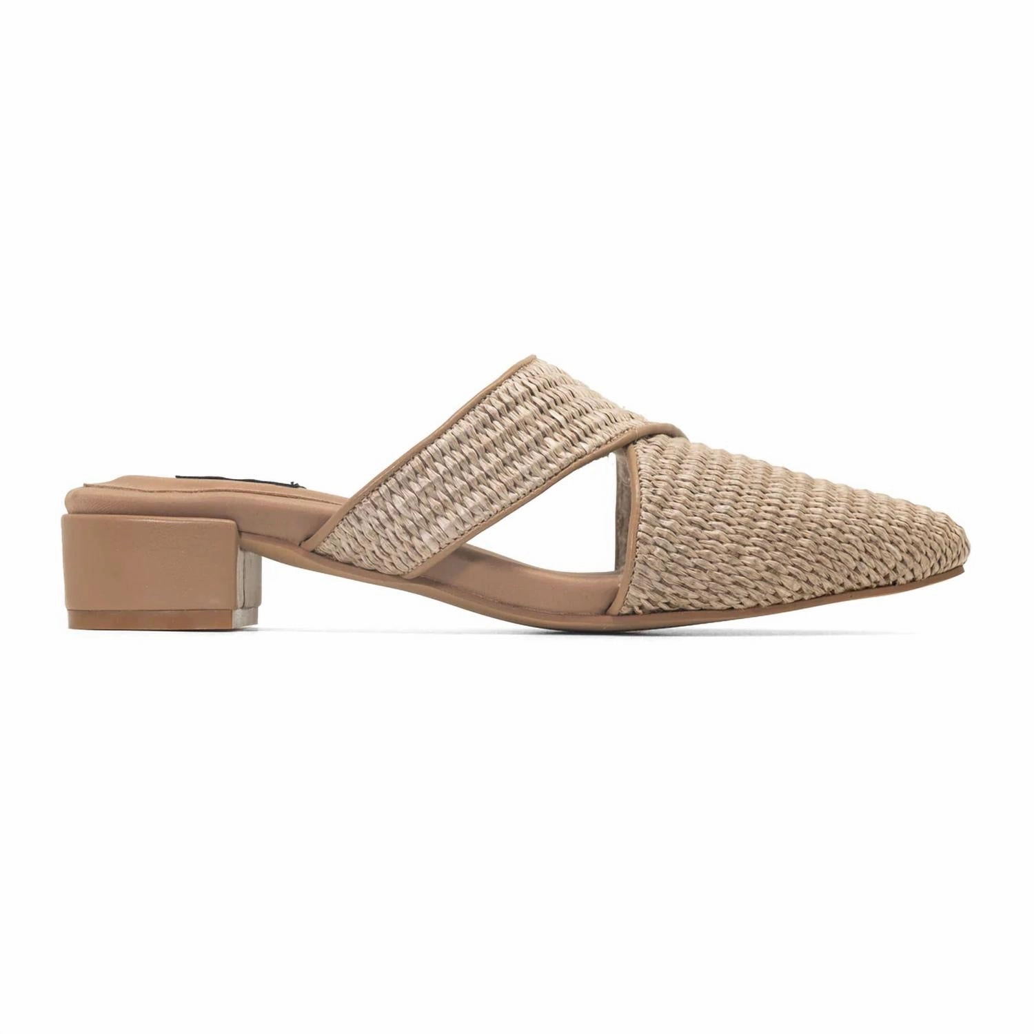 Raffia Mule Heel In Natural Cozy Step