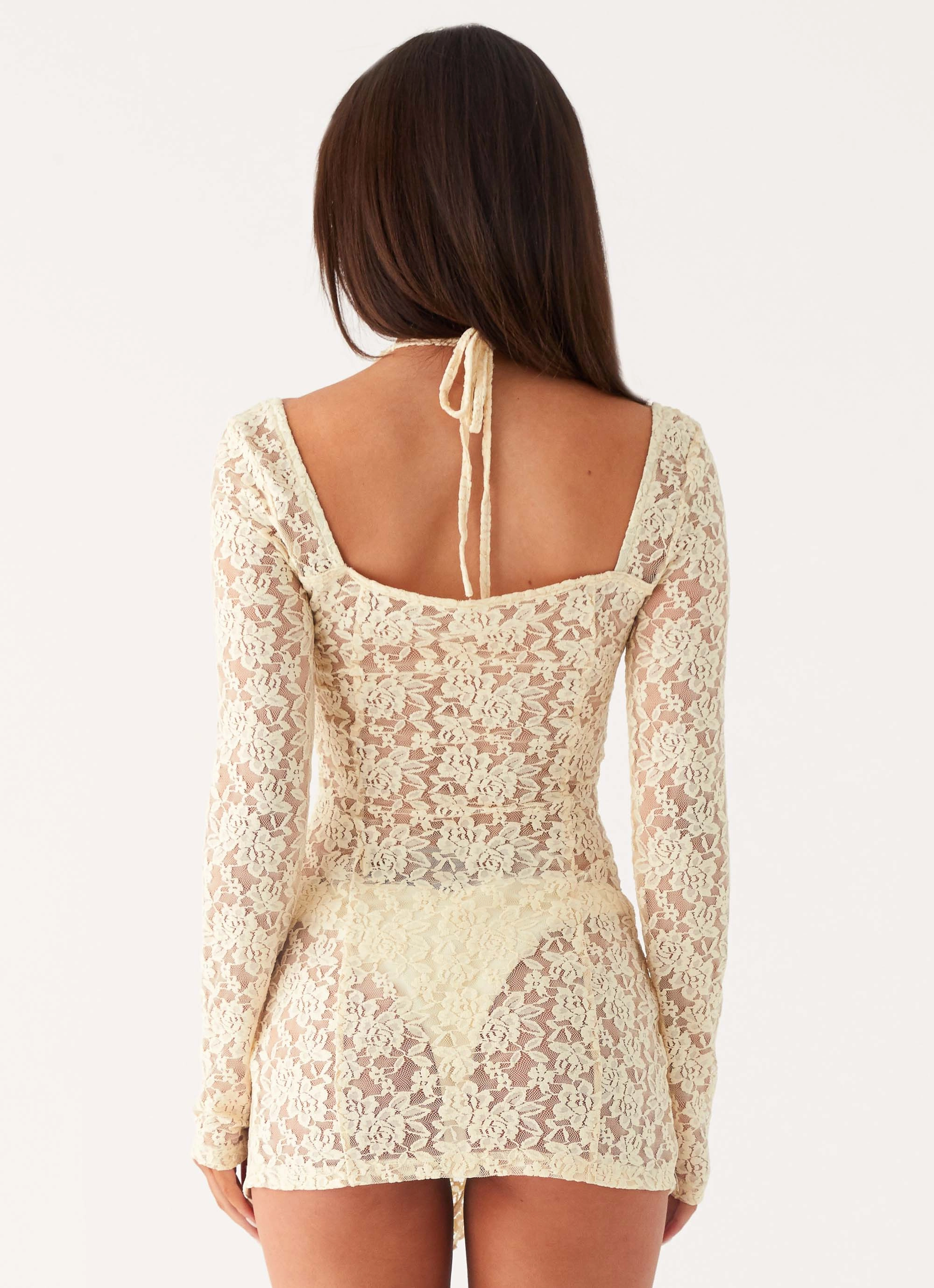 Spring Style Romantic date dress Rarri Lace Mini Dress - Ivory