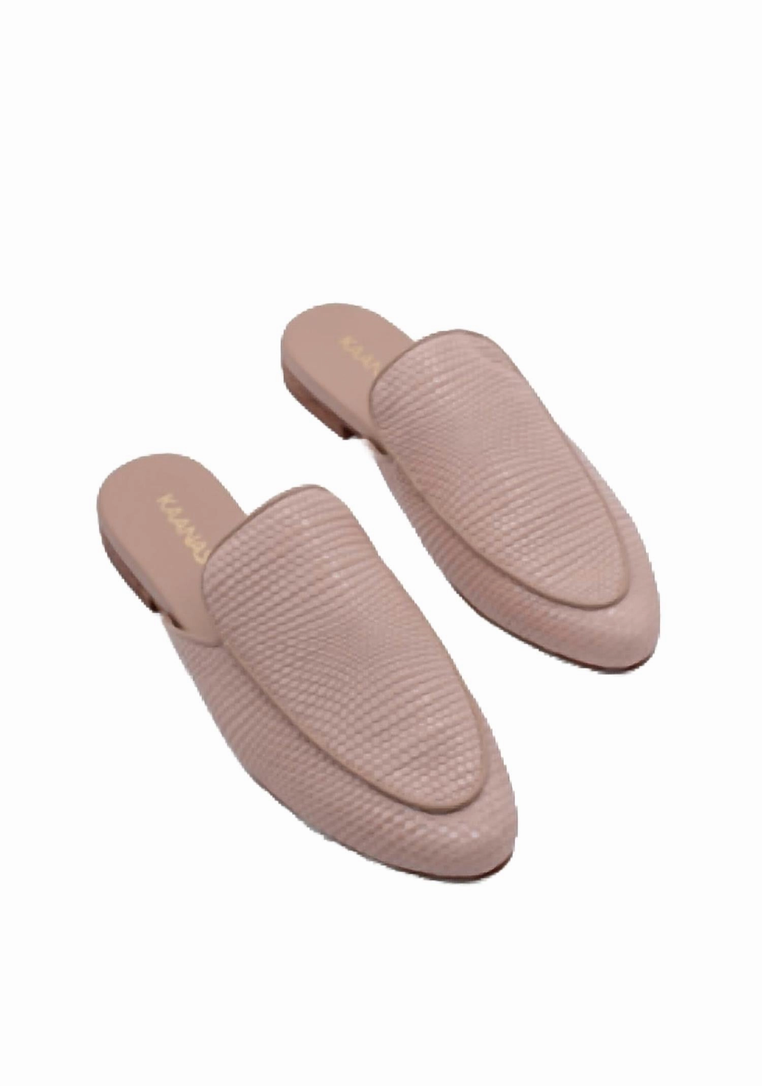 Comfort Ankle Support Stretchable Women's Sardinia Leather Mule In Beige