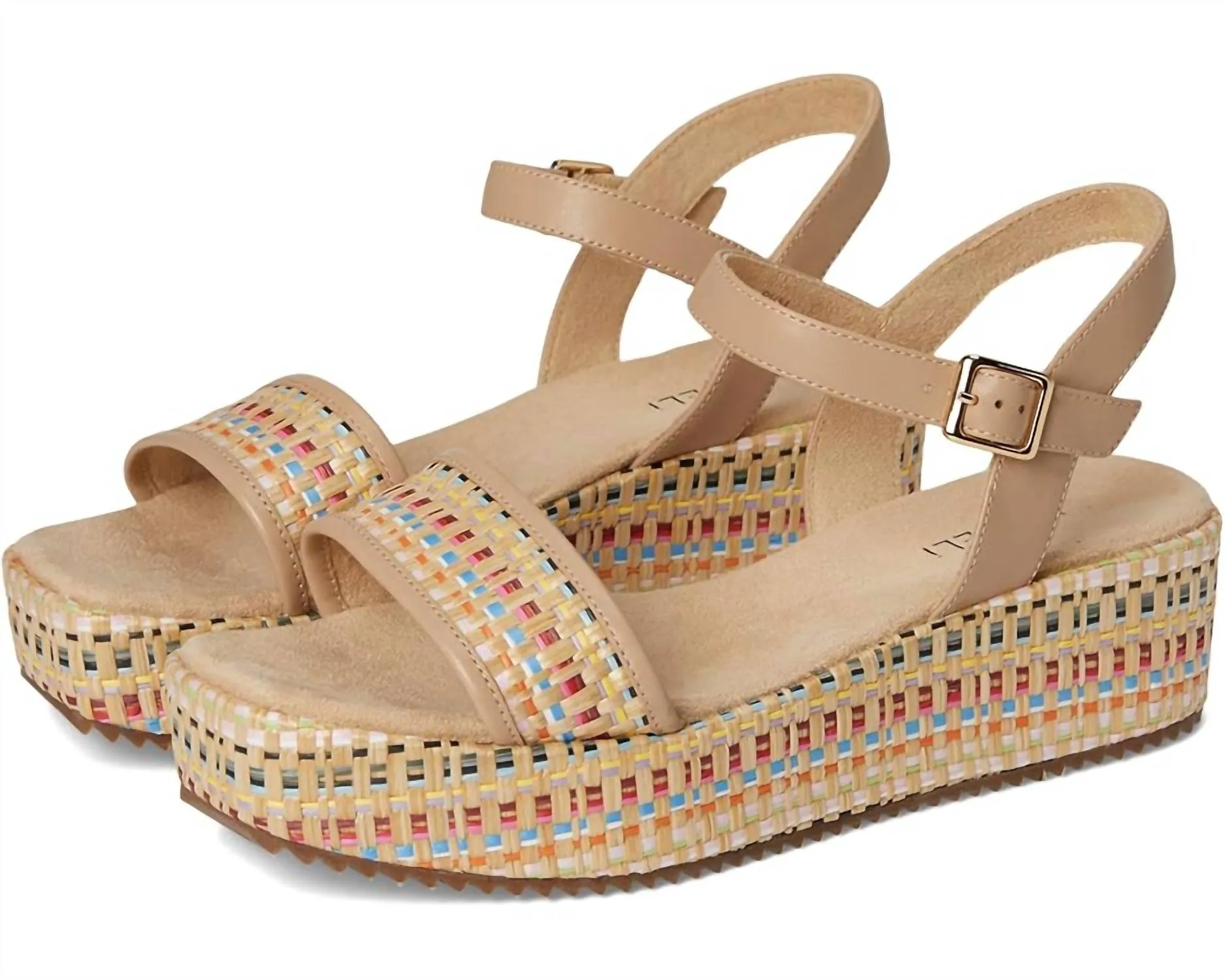 Women Walda Wedge Sandal In Multicolored Woven