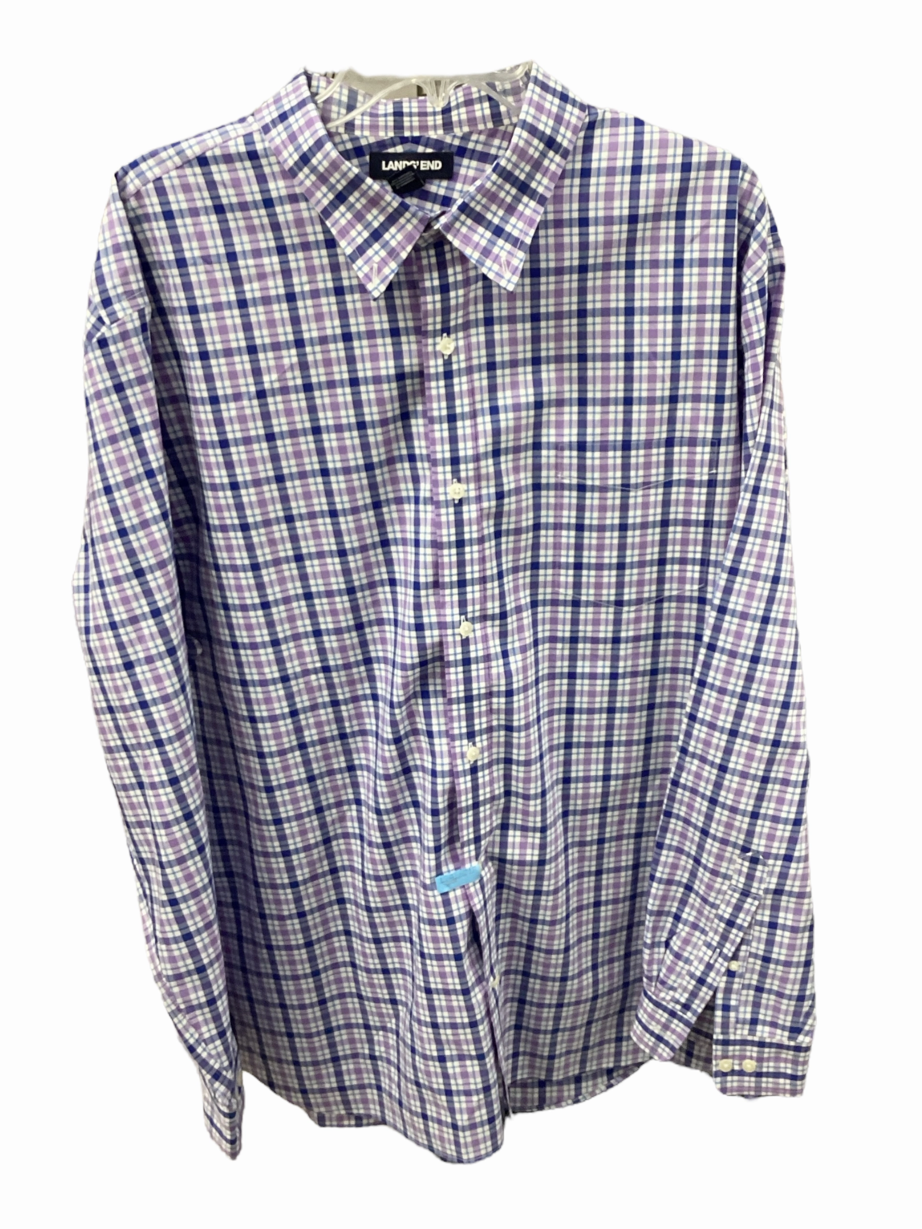 Lands End Men's Shirt Bl/Pur XXL Odor control