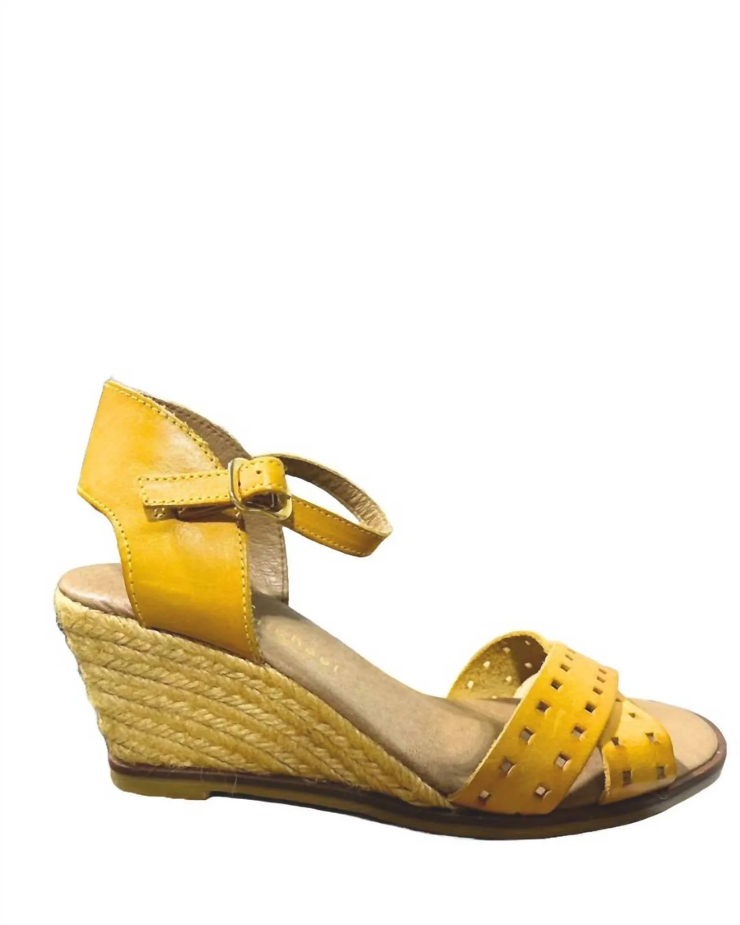 Comfort Walking Women's Dakota Ankle Strap Sandals In Yellow