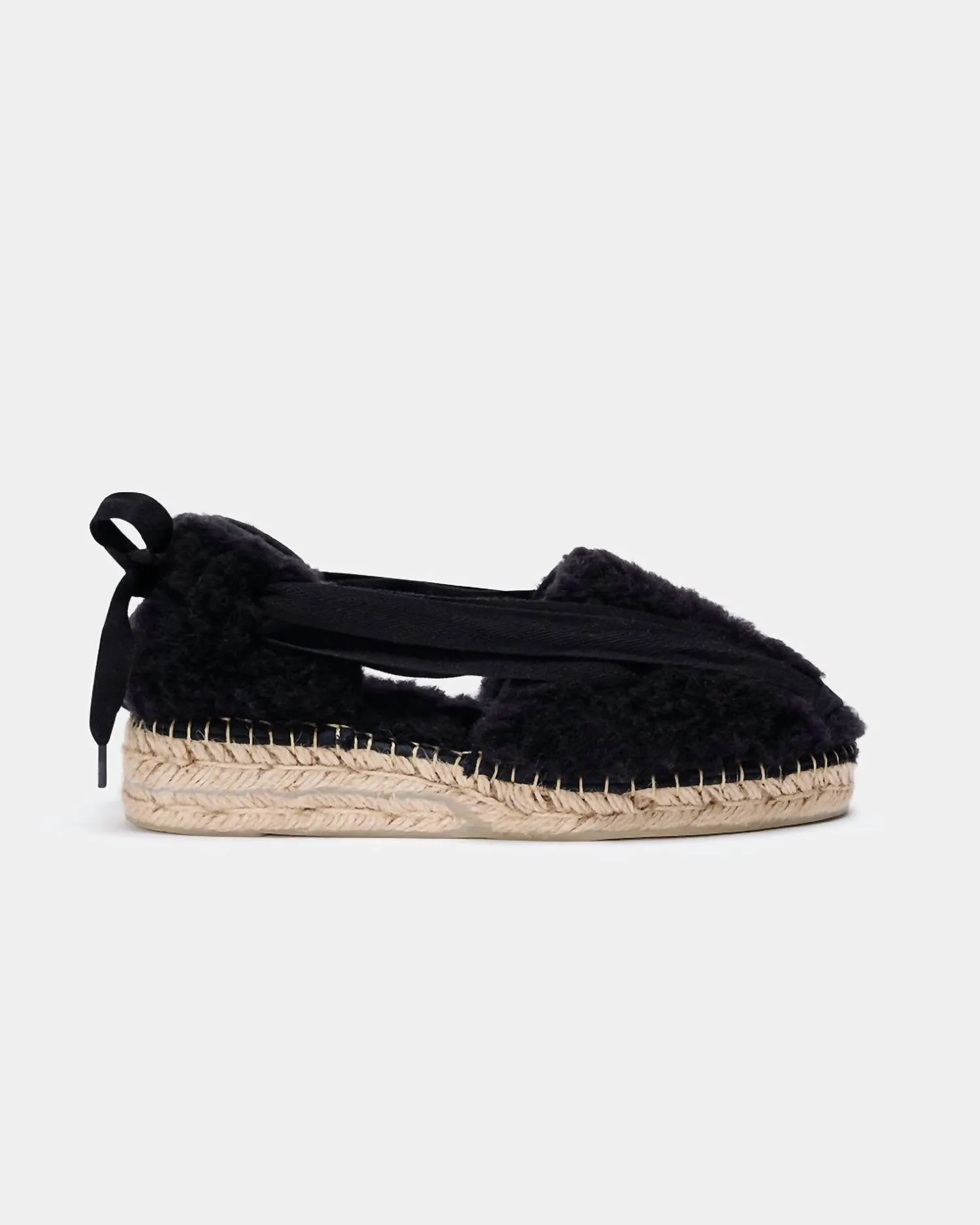 Women's Dom Shearling Espadrilles In Black simple design ventilation channels