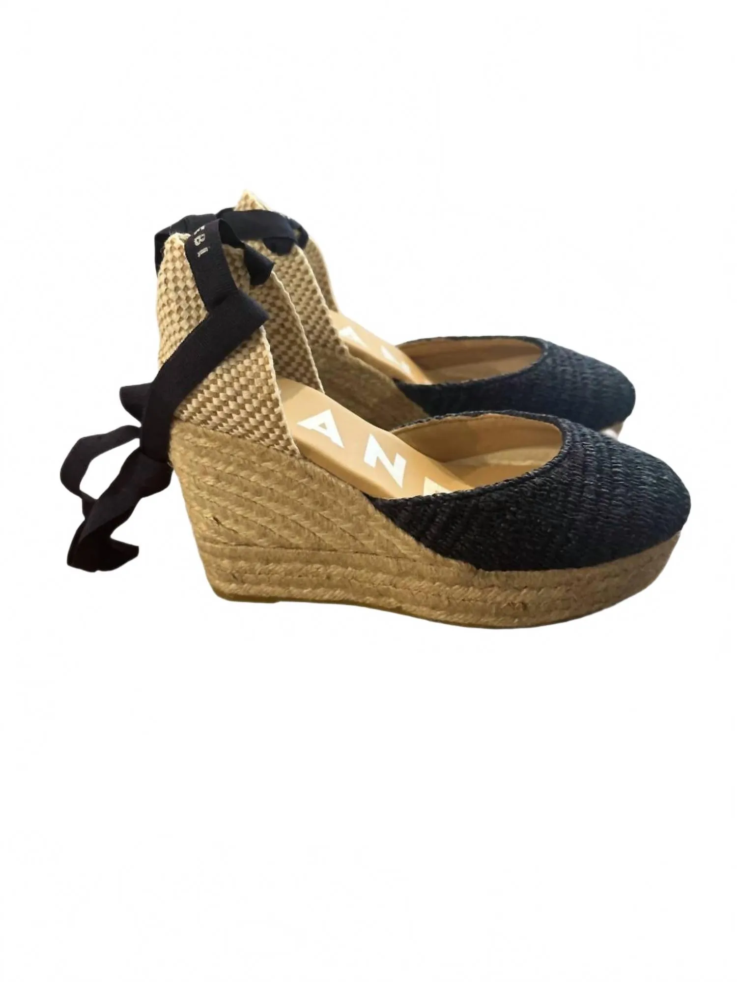 Molded Arch Contour Women's Wedge Espadrilles In Navy Blue