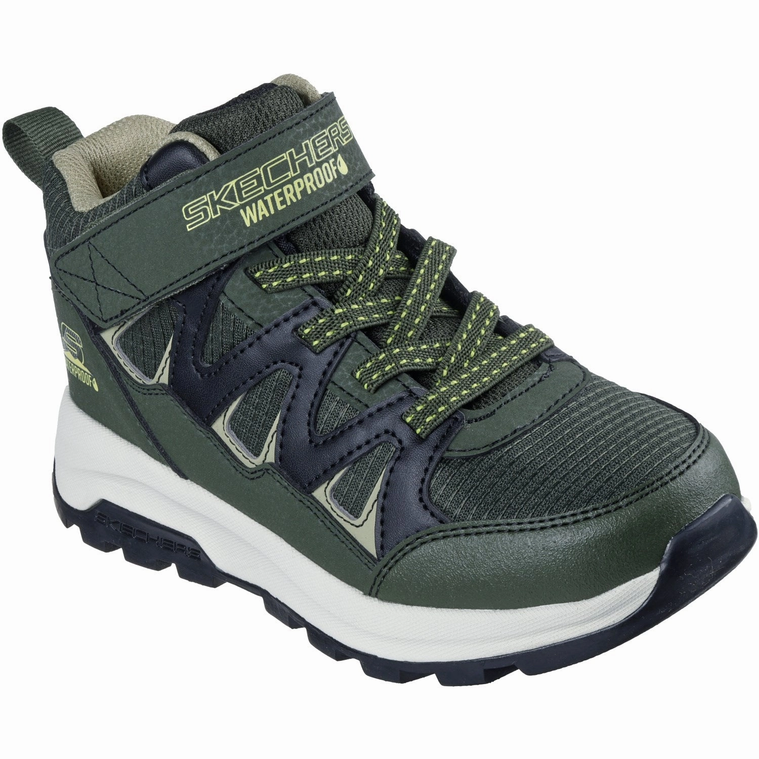 Skechers Olive Storm Blazer Drizzle Squad Quick Boost hook and loop closure