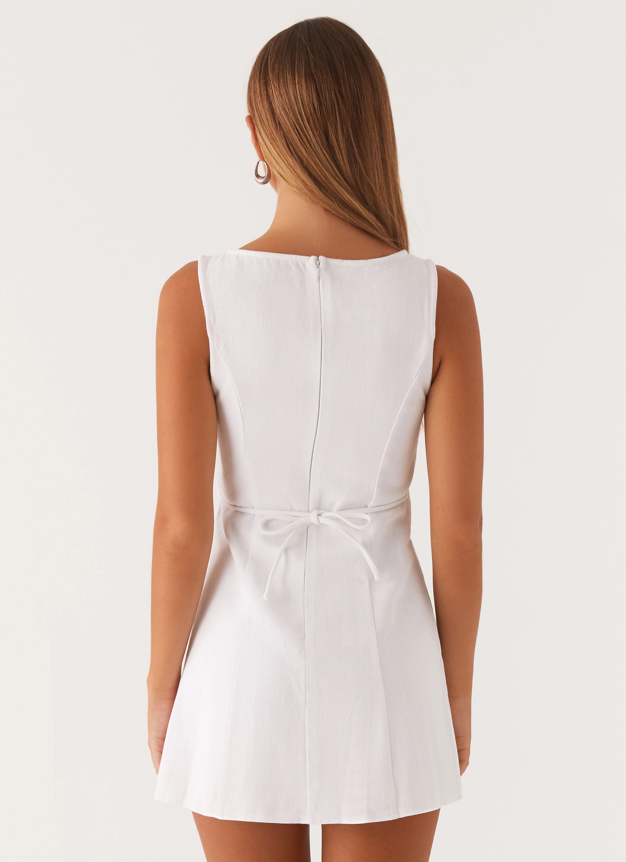 Rochelle Denim Mini Dress - White Pure Tone