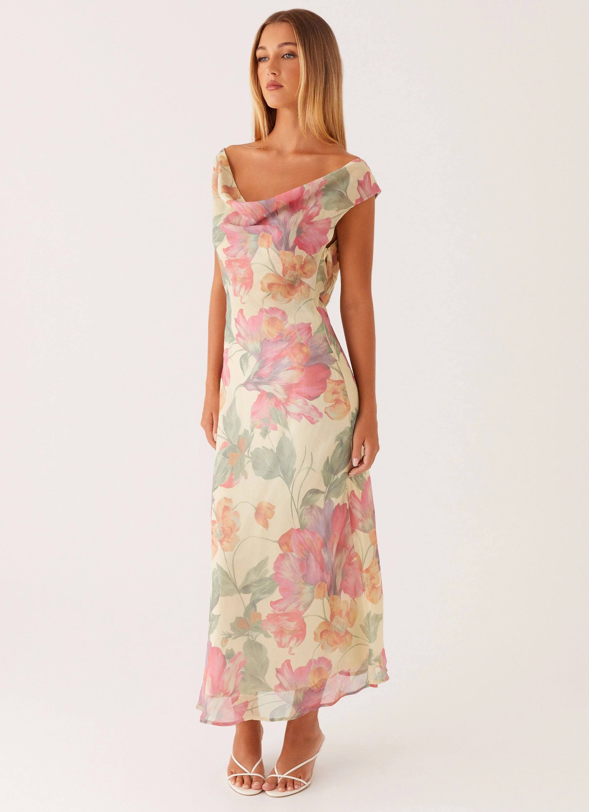 Role Model Maxi Dress - Yellow Peony Korean Mood Refined Line