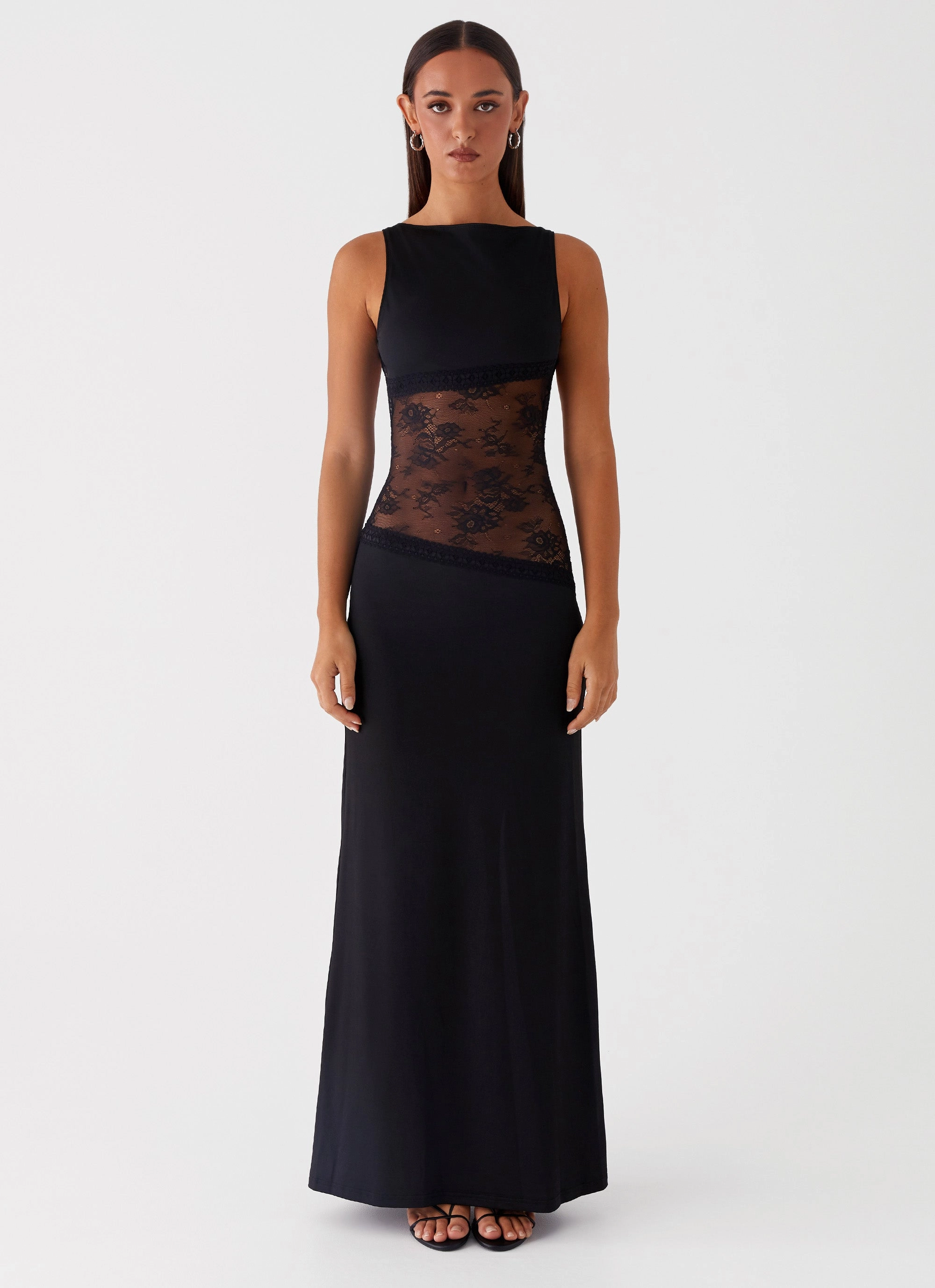 Lucinda Maxi Dress - Black Artisanal-Detail