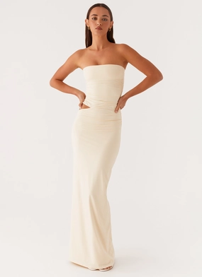 Romee Strapless Maxi Dress - Pastel Yellow Classic sheath dress