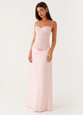 Romy Maxi Dress - Pink Soft and Relaxed Elegant Mature