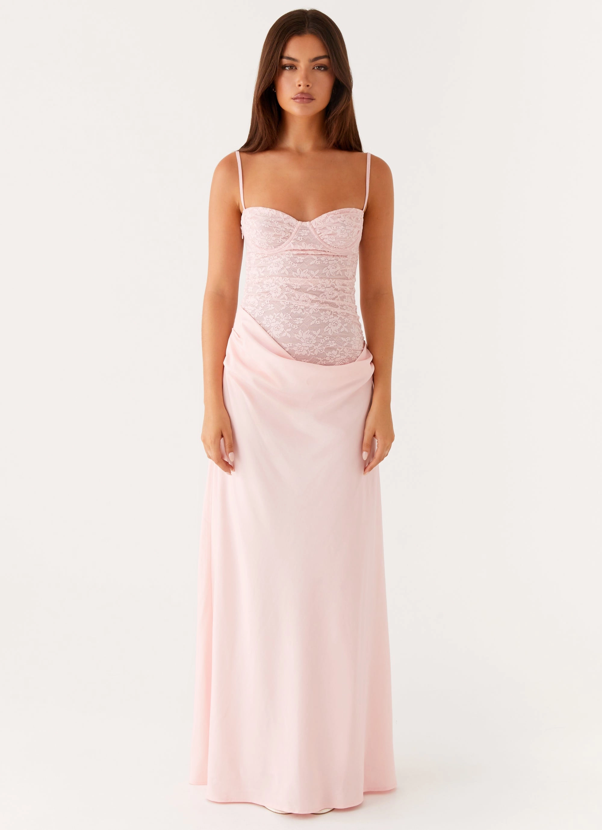 Romy Maxi Dress - Pink Hidden Zipper