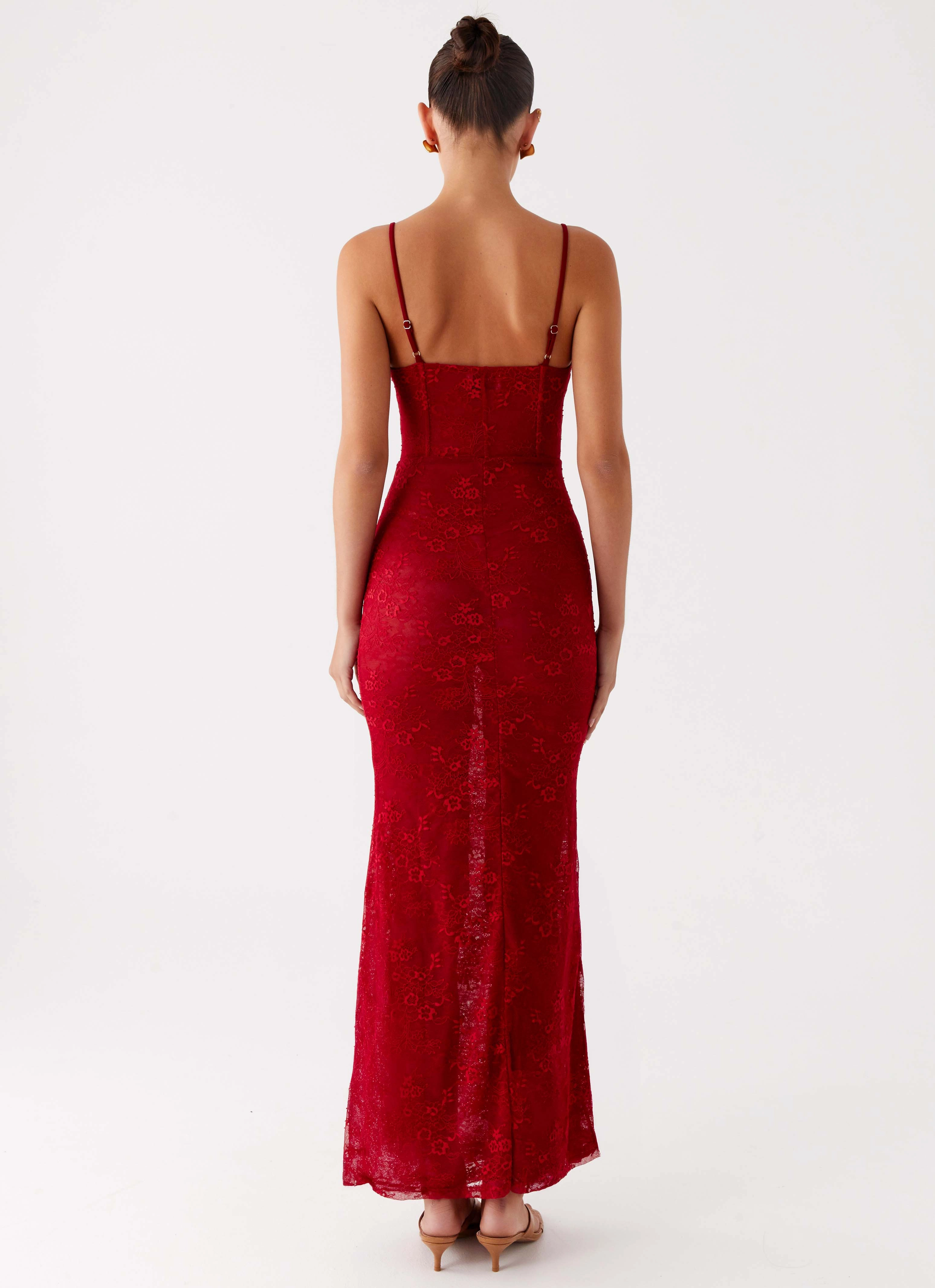 Rosa Corset Maxi Dress - Red Flawless Fit