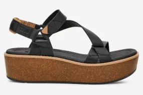 Women Madera Wedge Sandal In Black Summer Travel Footwear Mood Boost