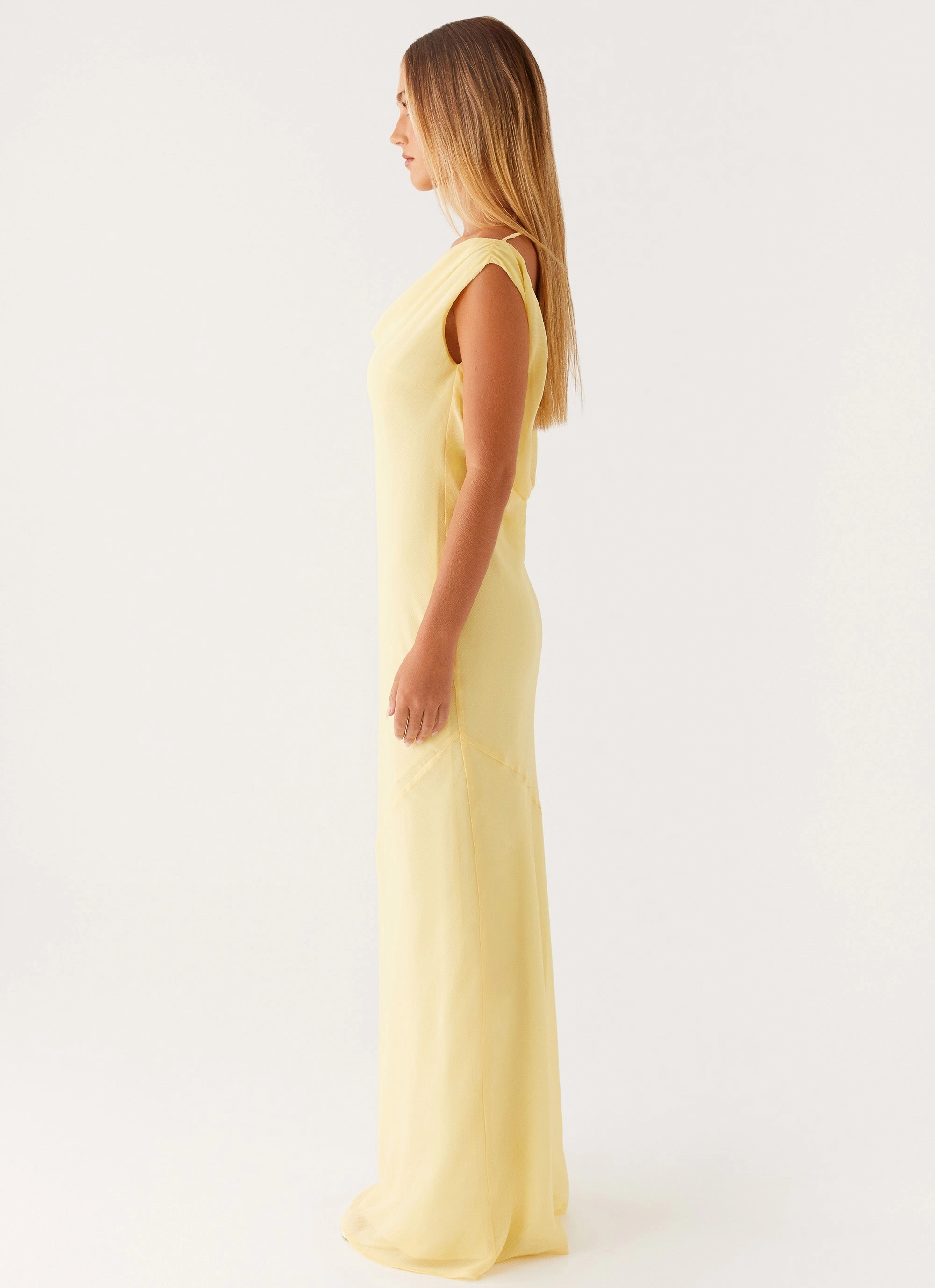 Classic Appeal Brittany Chiffon Maxi Dress - Pastel Yellow